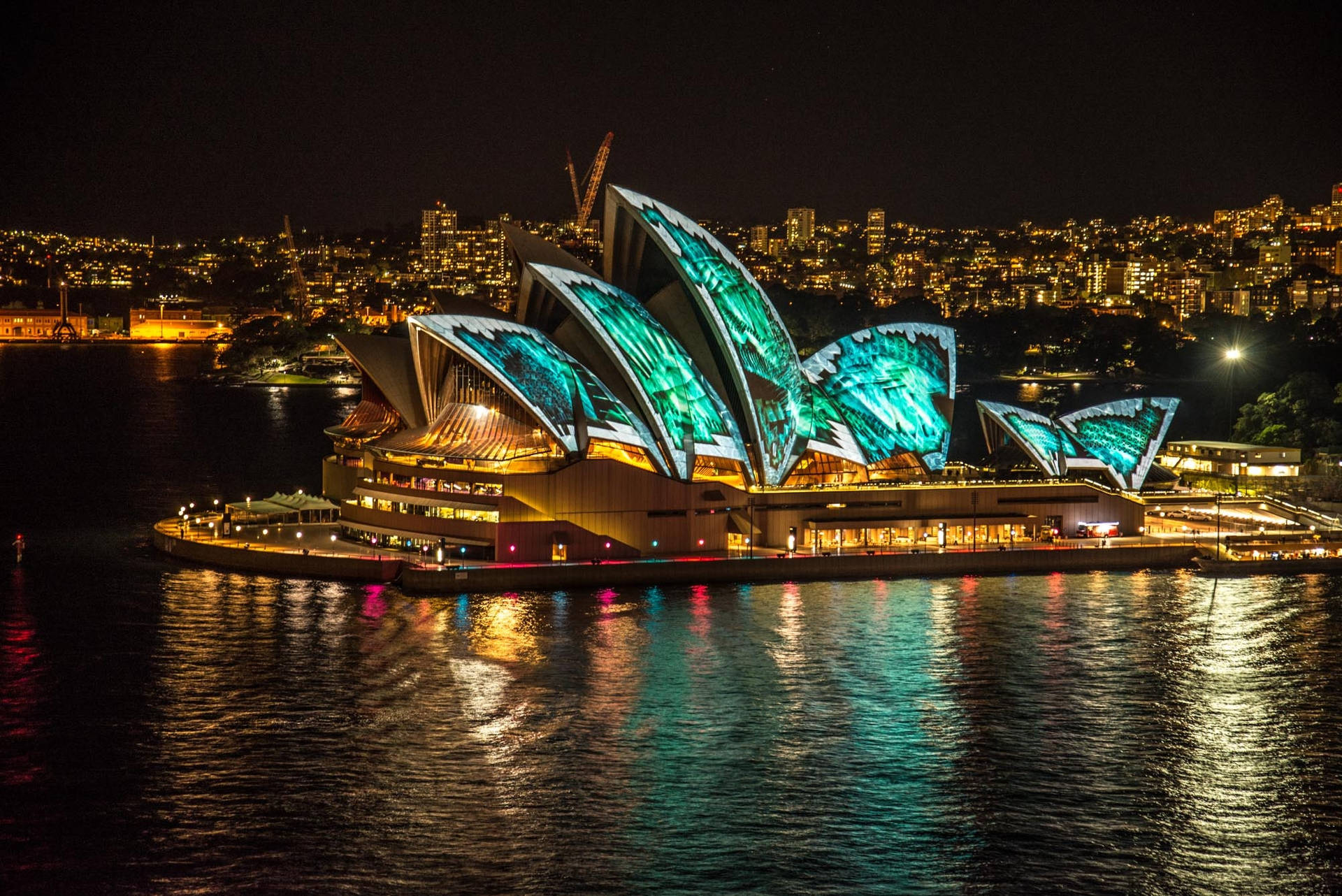 Sydney Opera City Lights Background