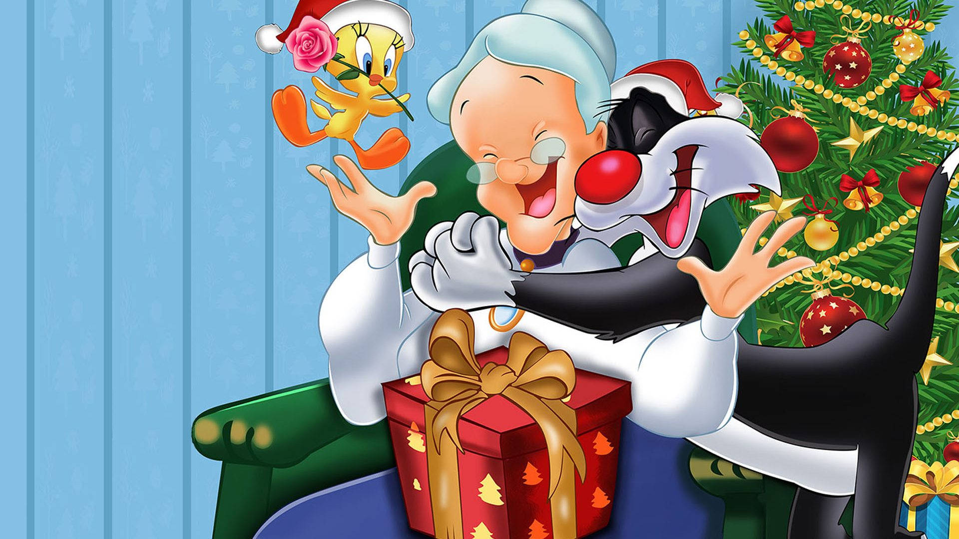 Sylvester, Granny And Tweety Background