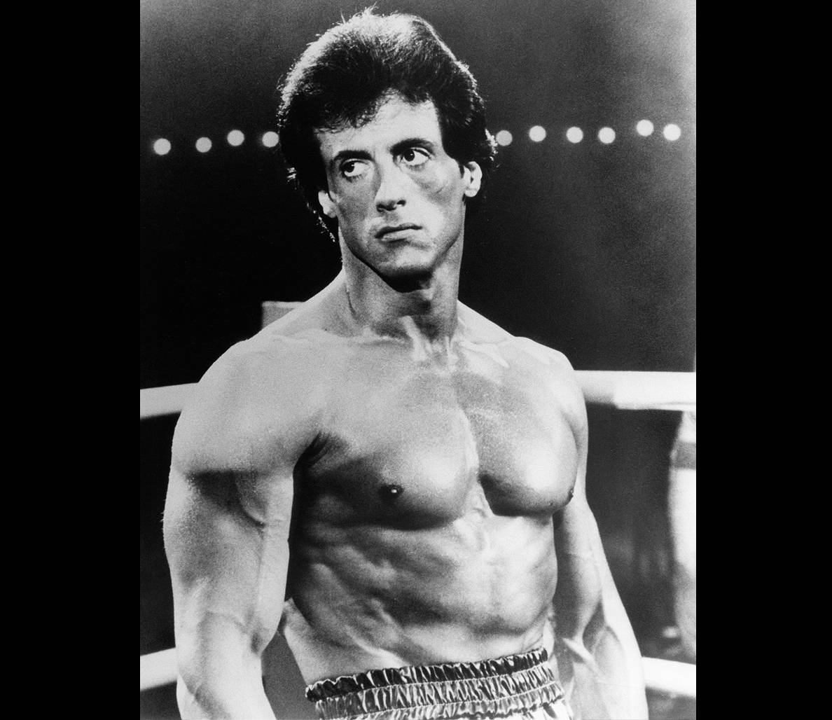 Sylvester Stallone Black White Rocky Background