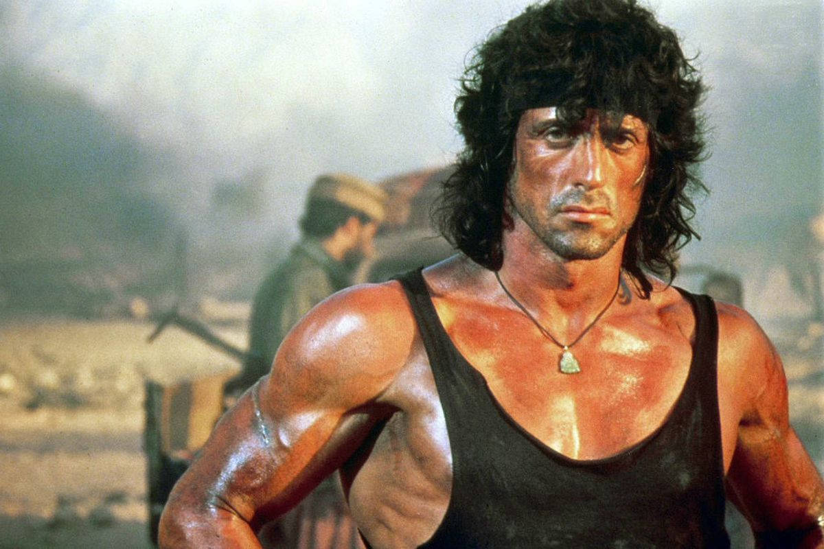 Sylvester Stallone Rambo Long Hair Background