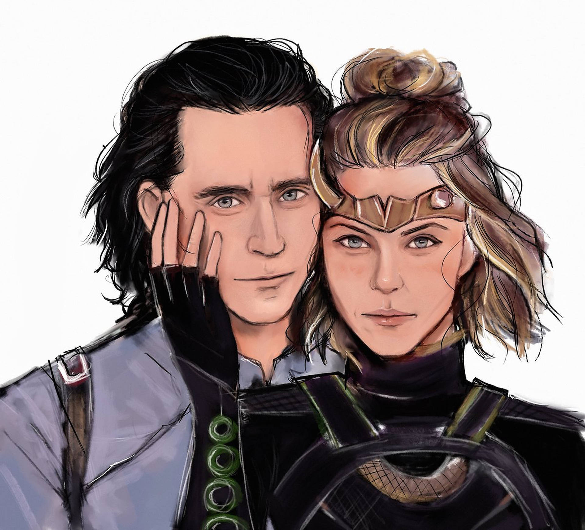 Sylvie And Loki Art Portrait Background