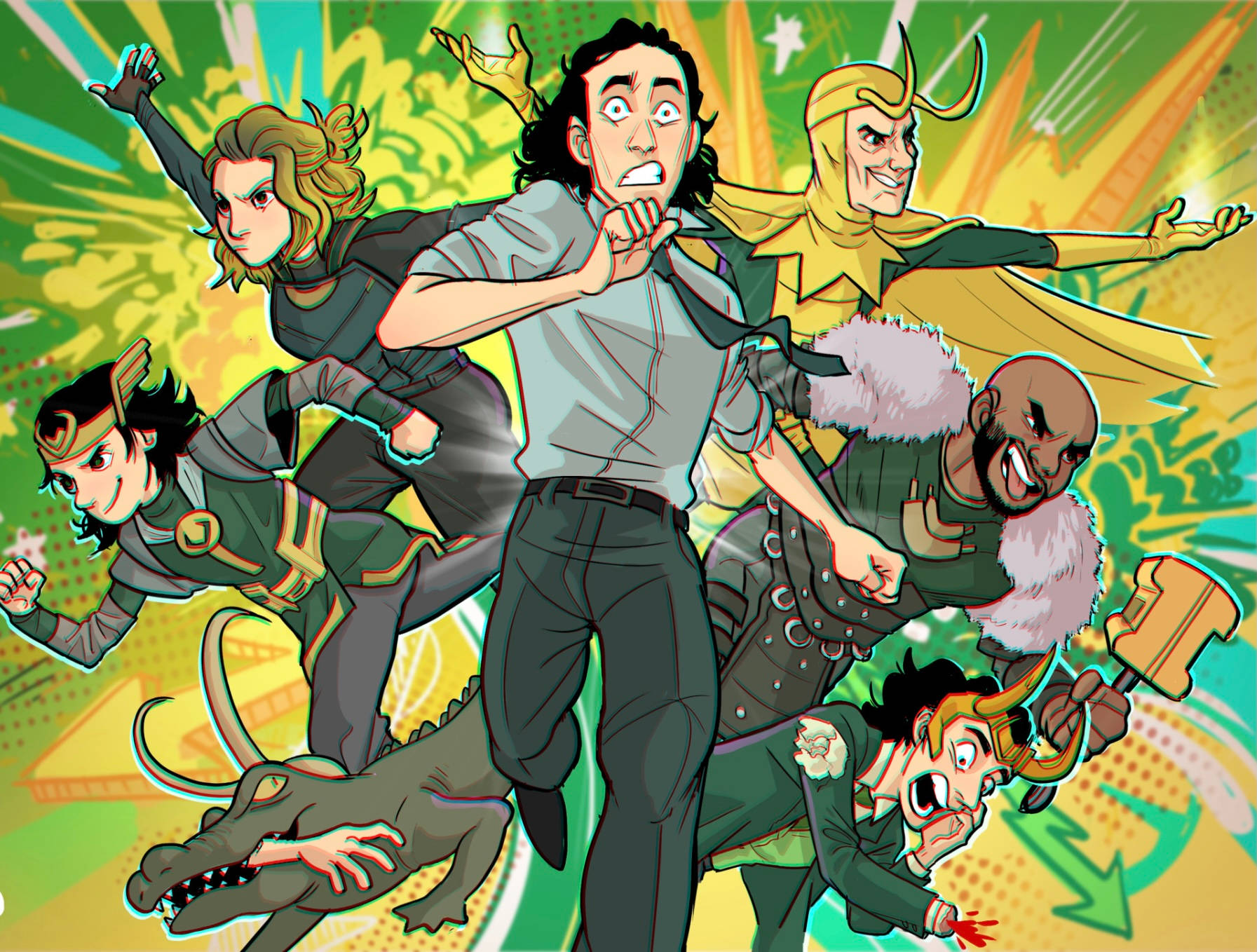 Sylvie And Loki Comic Art Background