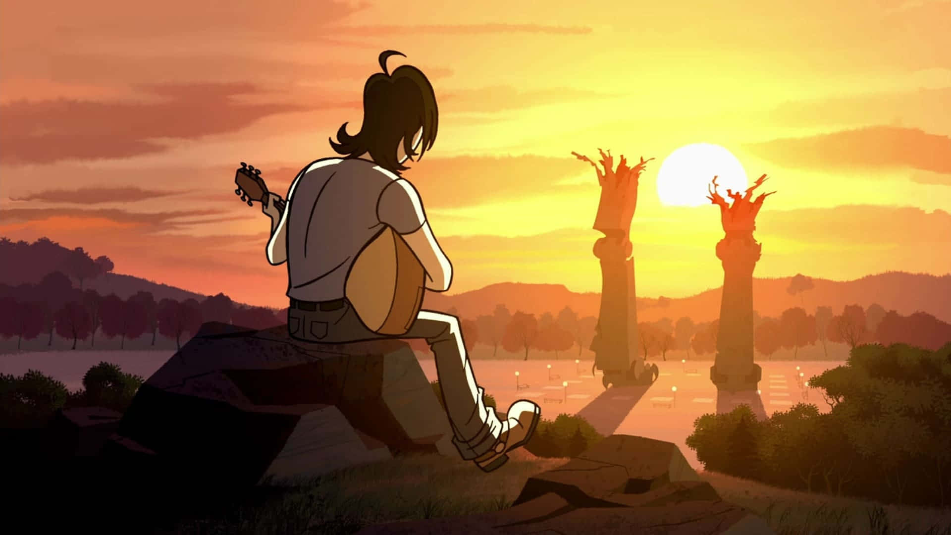 Sym Bionic Titan Sunset Guitar Serenade Background