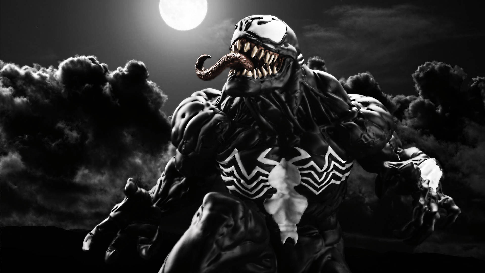 Symbiote Venom During Night Background