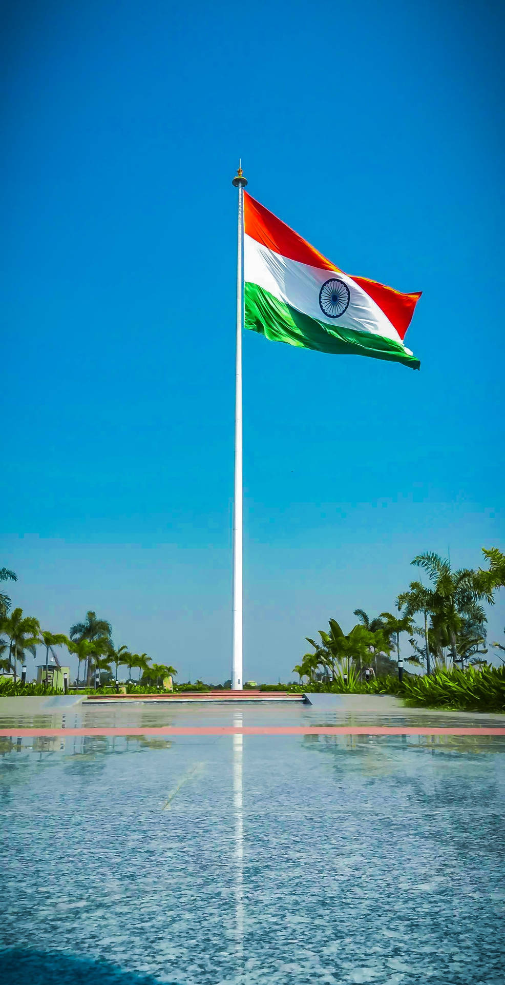 Symbolic Indian Flag Mobile Background