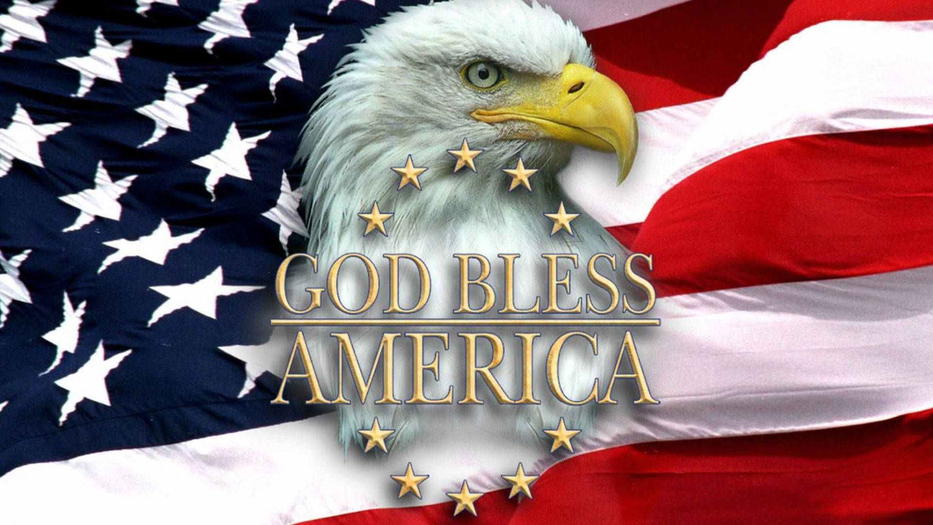 Symbolic Us Eagle On American Flag Background