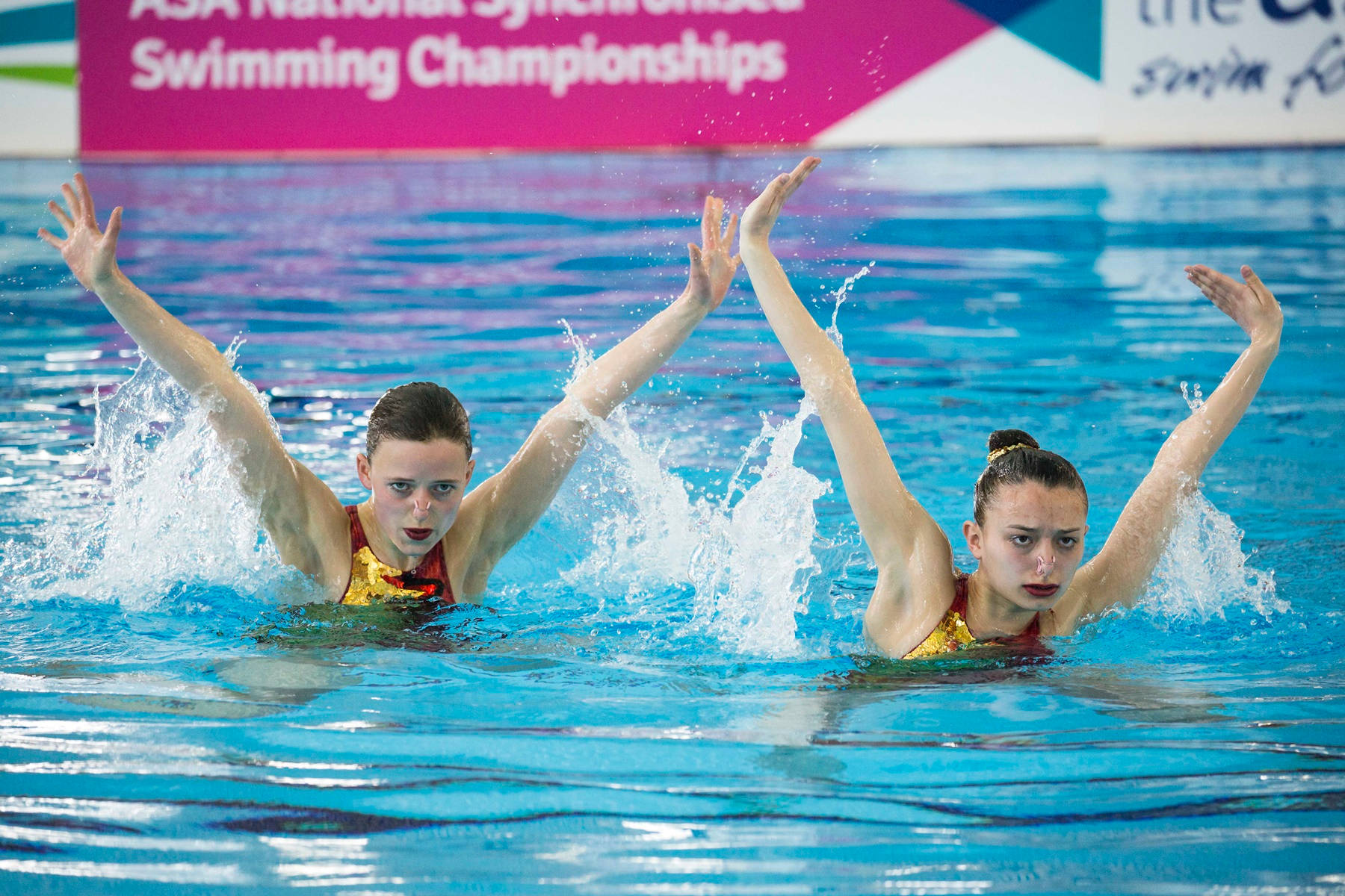 Synchronized Swimming Fierce Look Background