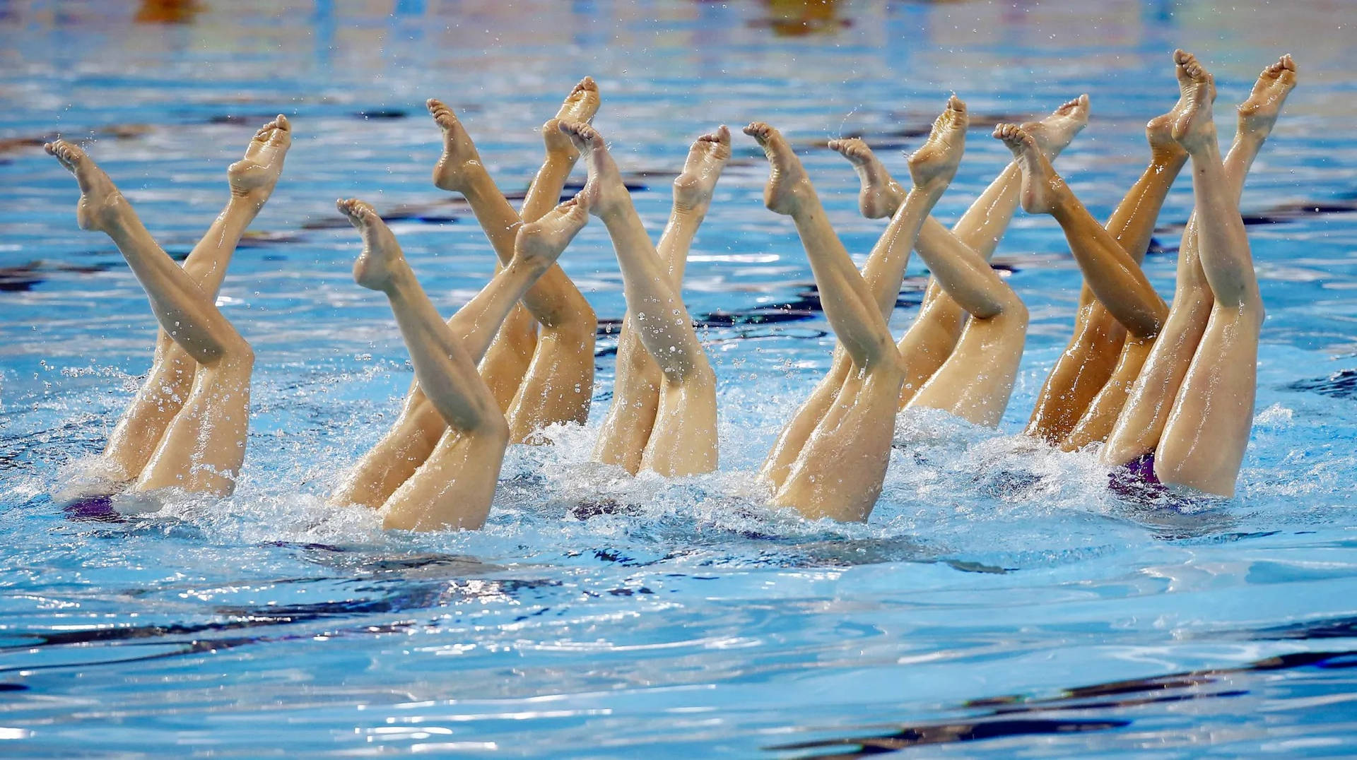 Synchronized Swimming Upside Down Pose Background