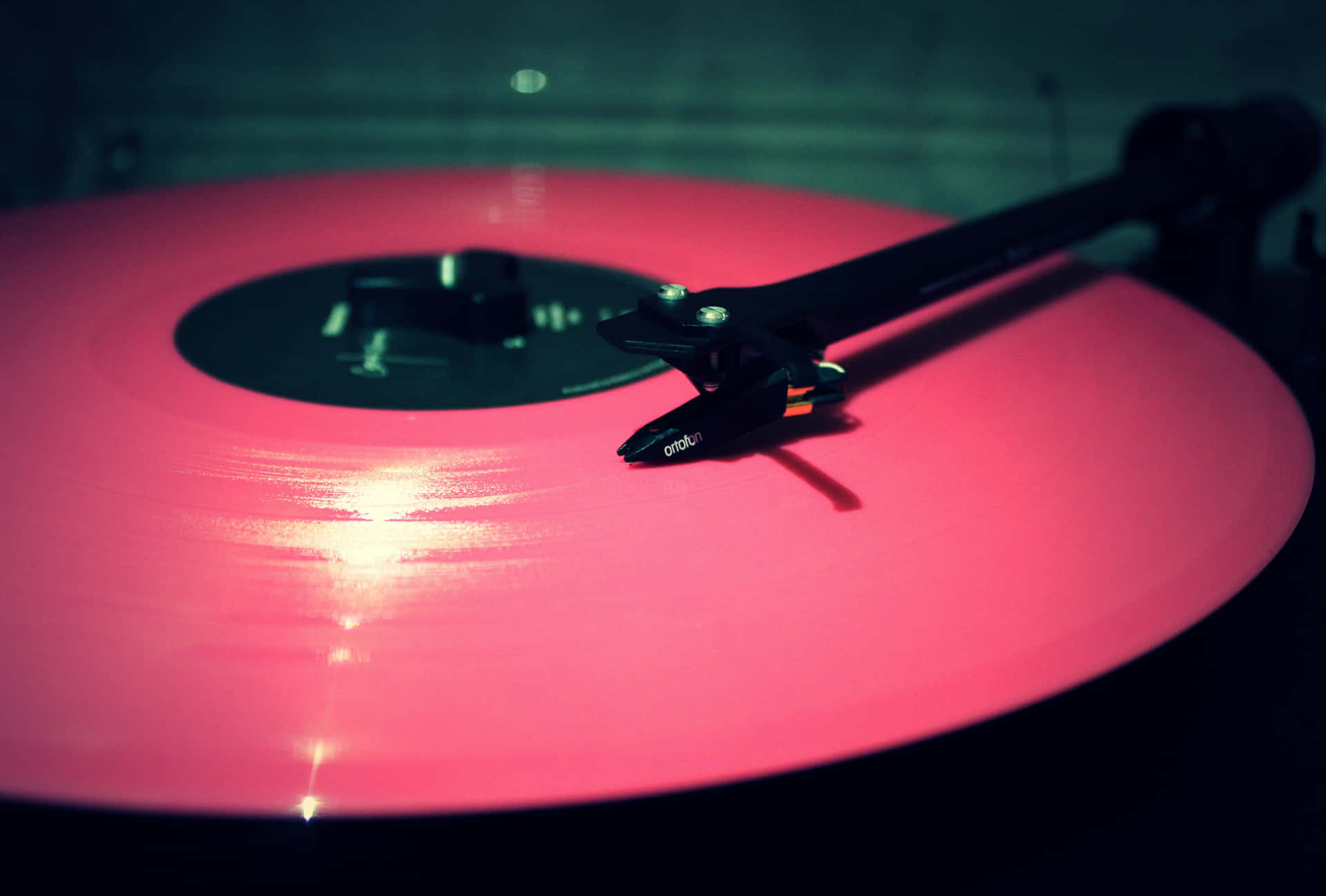 Synthetic Pink Vinyl Disc Background