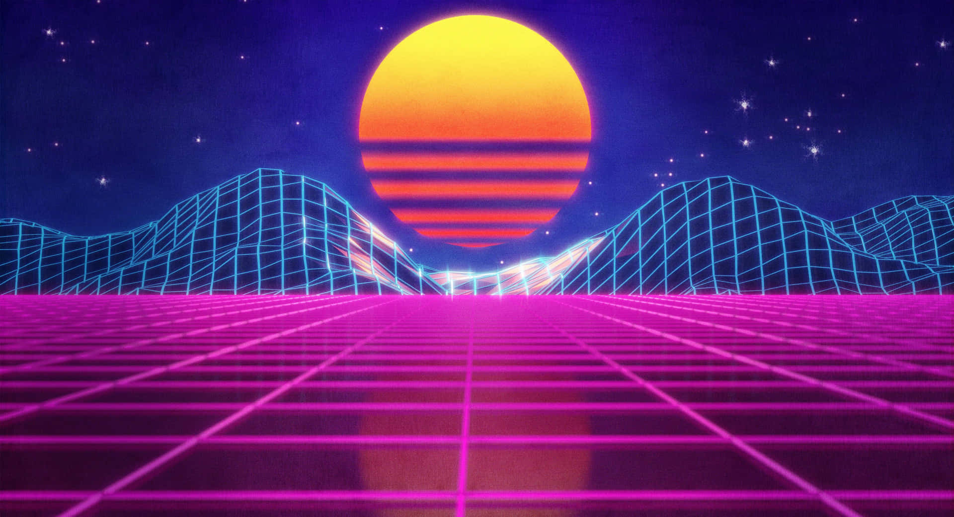 Synthetic Retro Wave Background