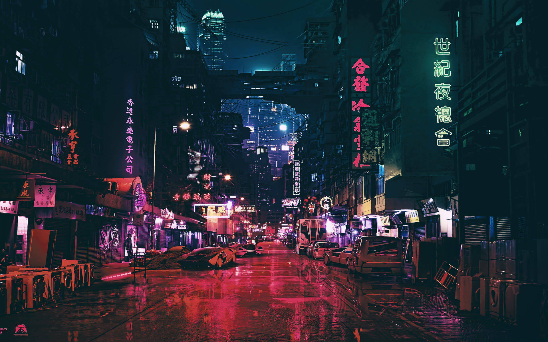 Synthwave Midnight City Life Background