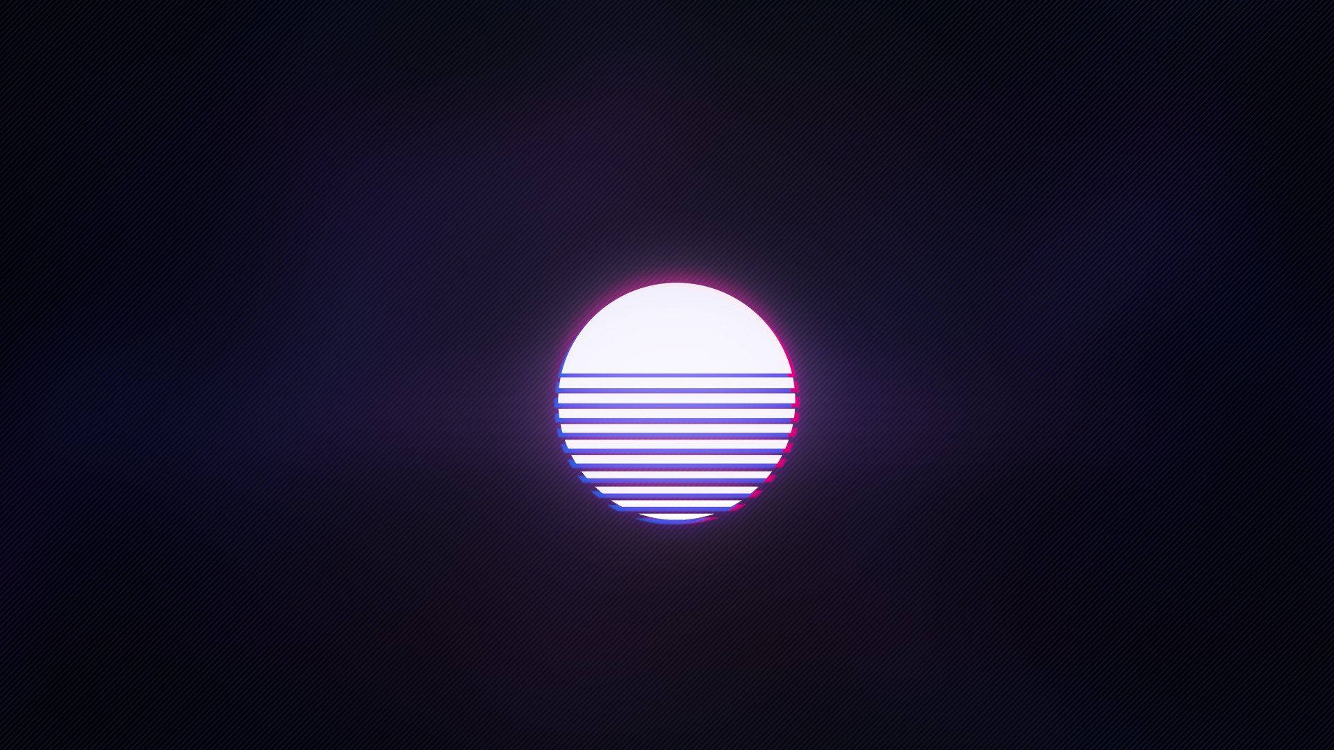 Synthwave Neon Moon Background