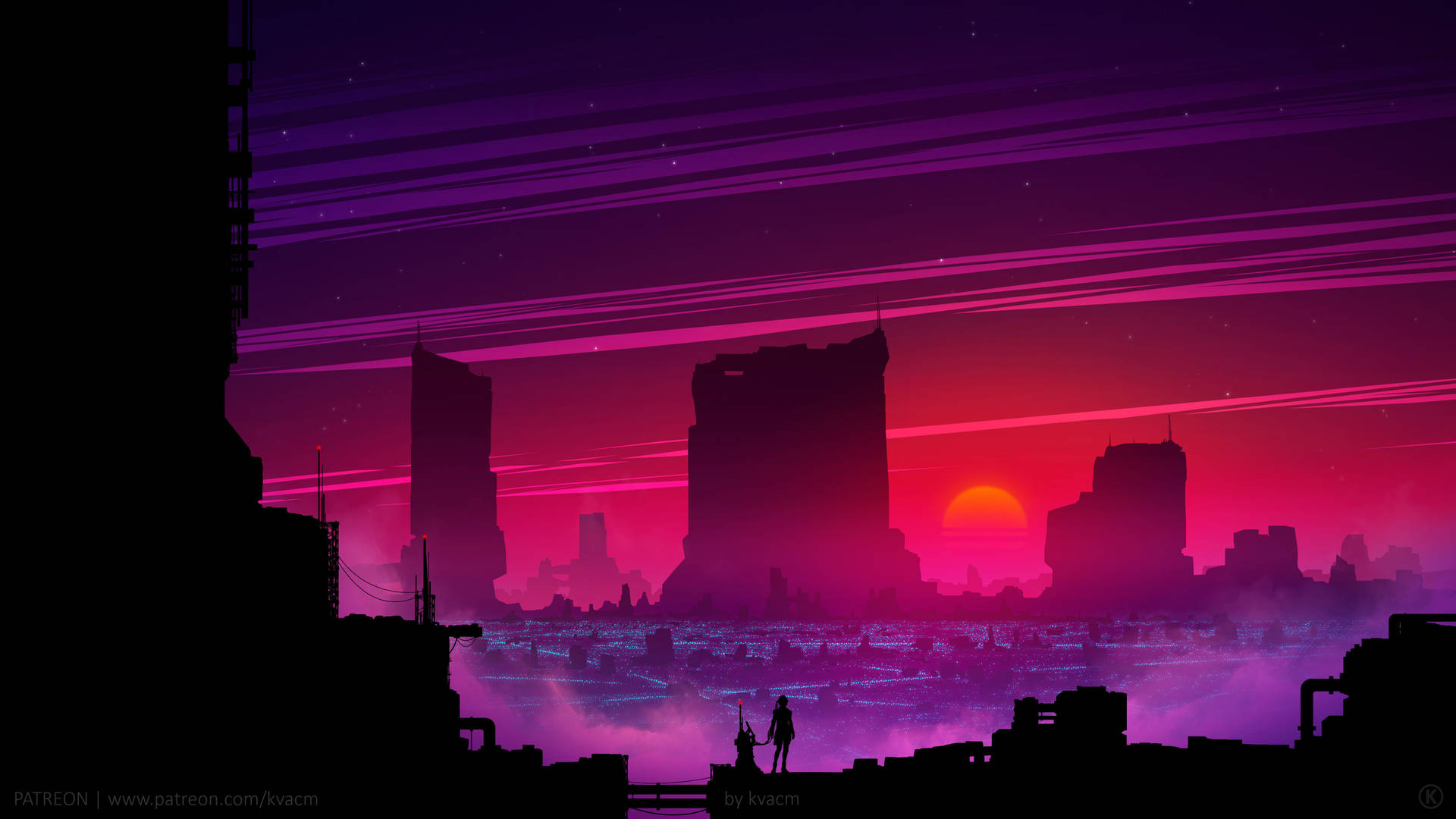 Synthwave Science Fiction Future Background