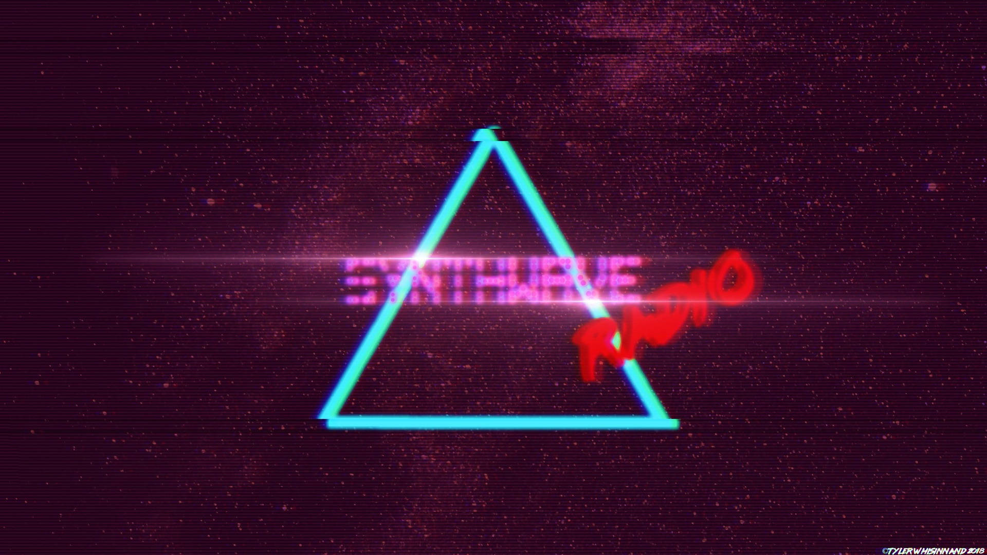 Synthwave Style Neon Triangle Background