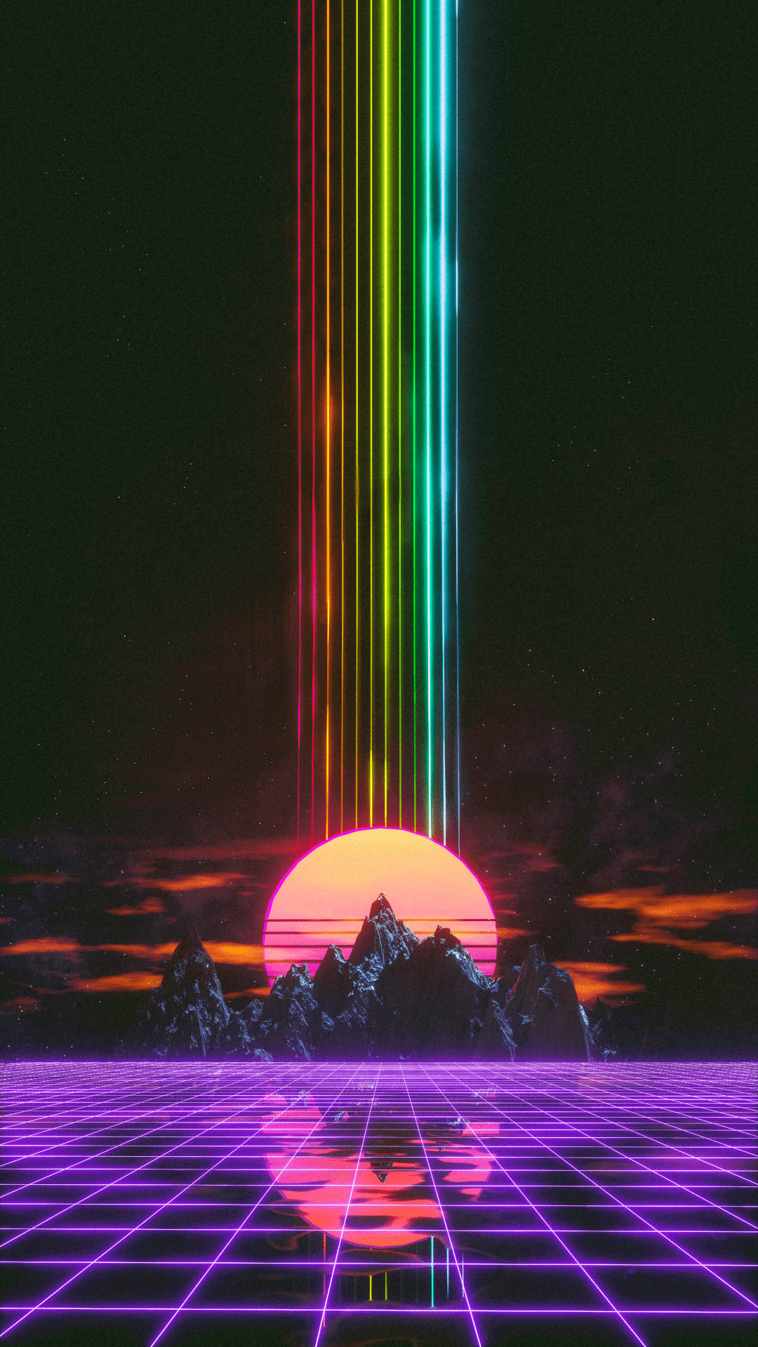 Synthwave Sunstreak Cover Background