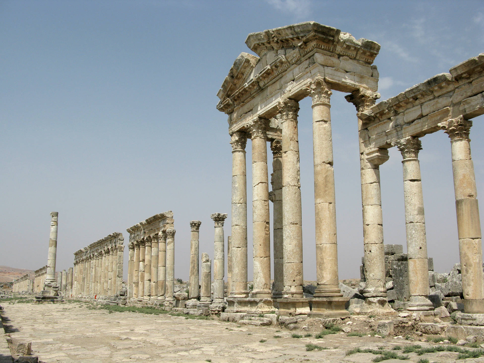 Syria Ancient Columns Background