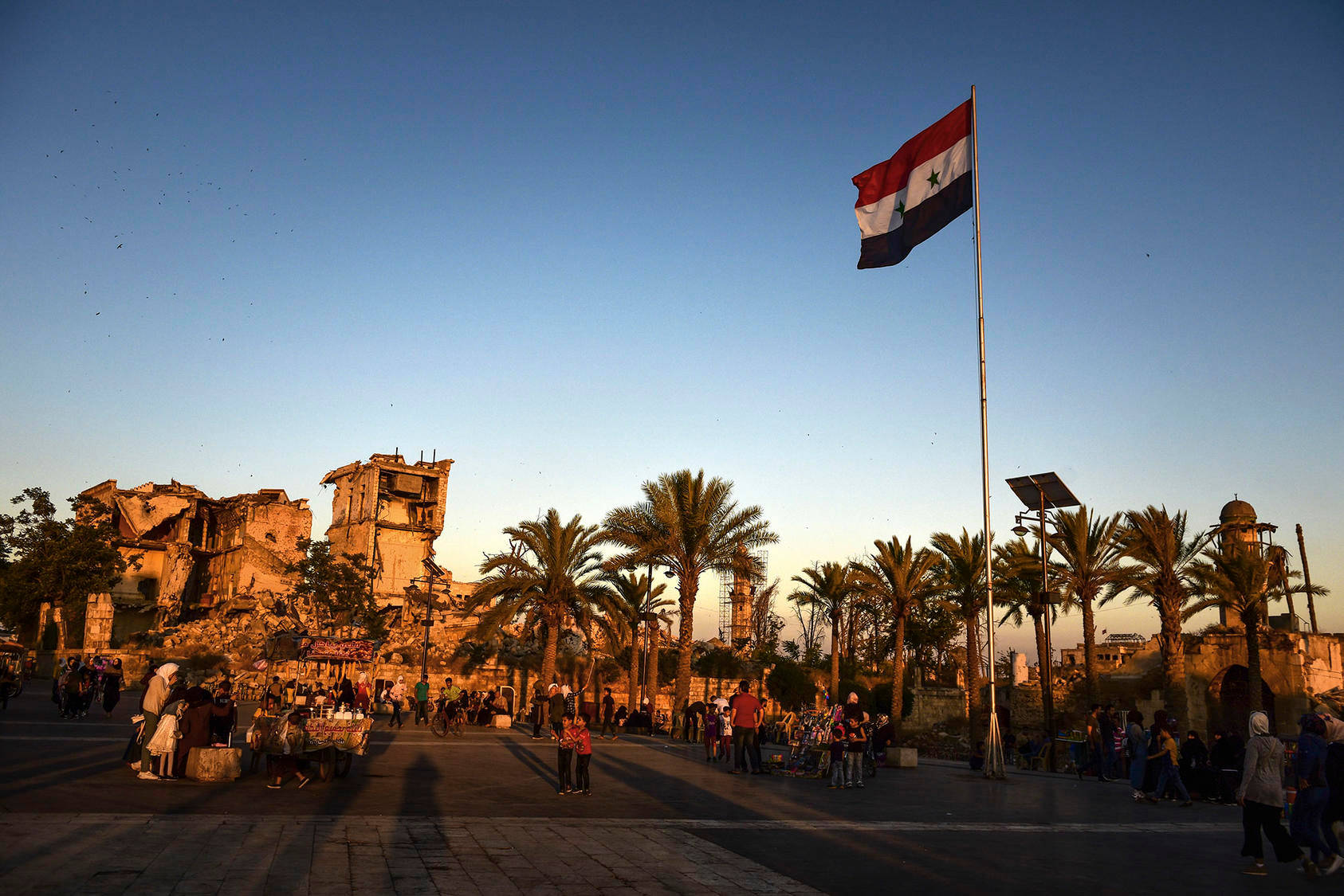 Syria Sunset In Park Background