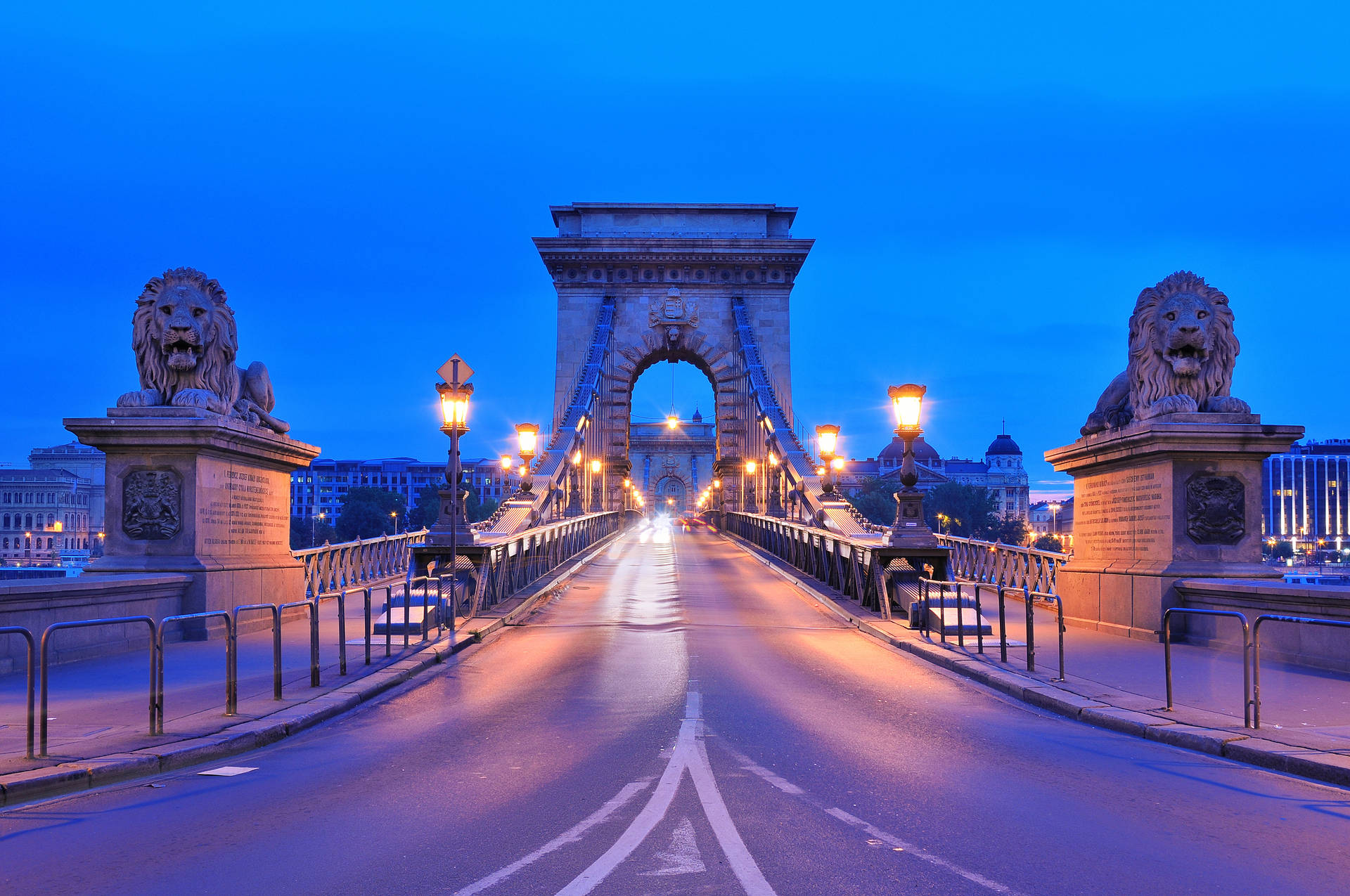 Széchenyi Chain Bridge In Hungary Background