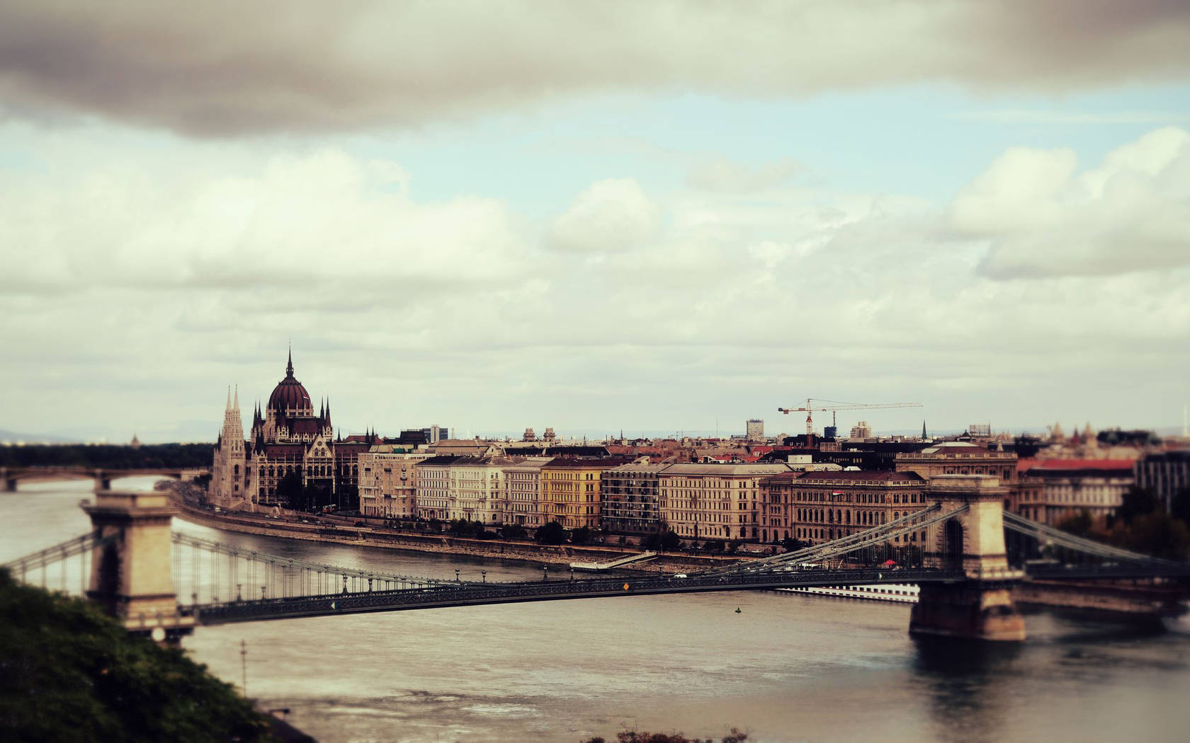 Széchenyi Chain Bridge In Hungary Background