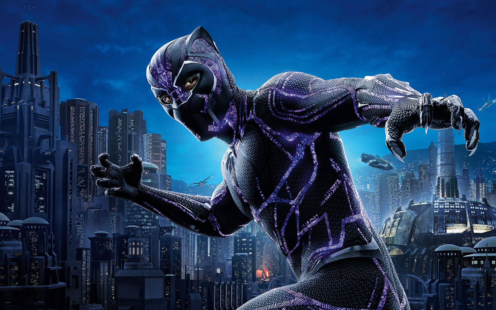 T'challa, The Black Panther, Keeping The City Of Wakanda Safe Background