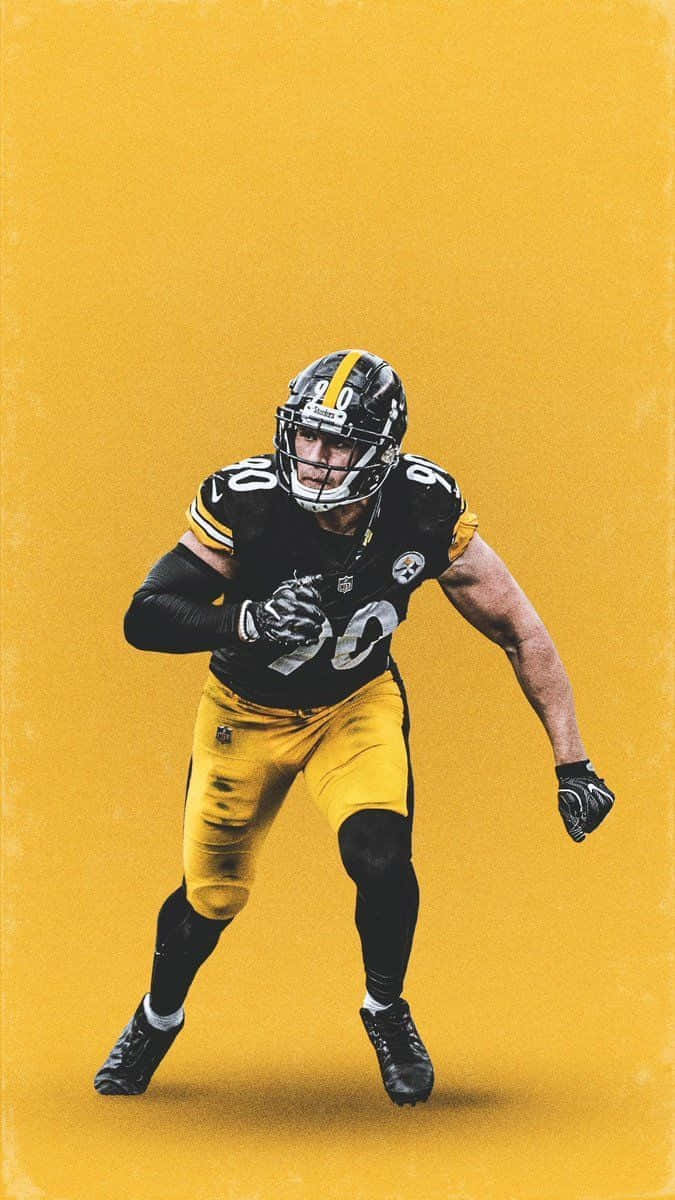 T.j. Watt On Yellow Background