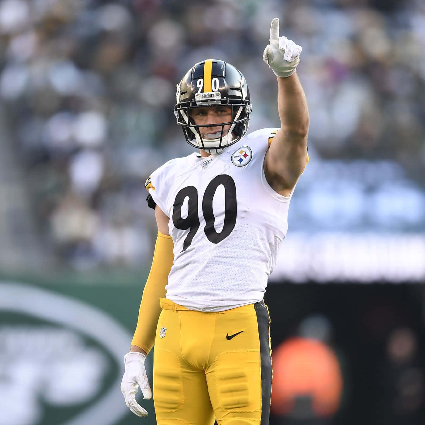 T.j. Watt Pointing A Finger Background