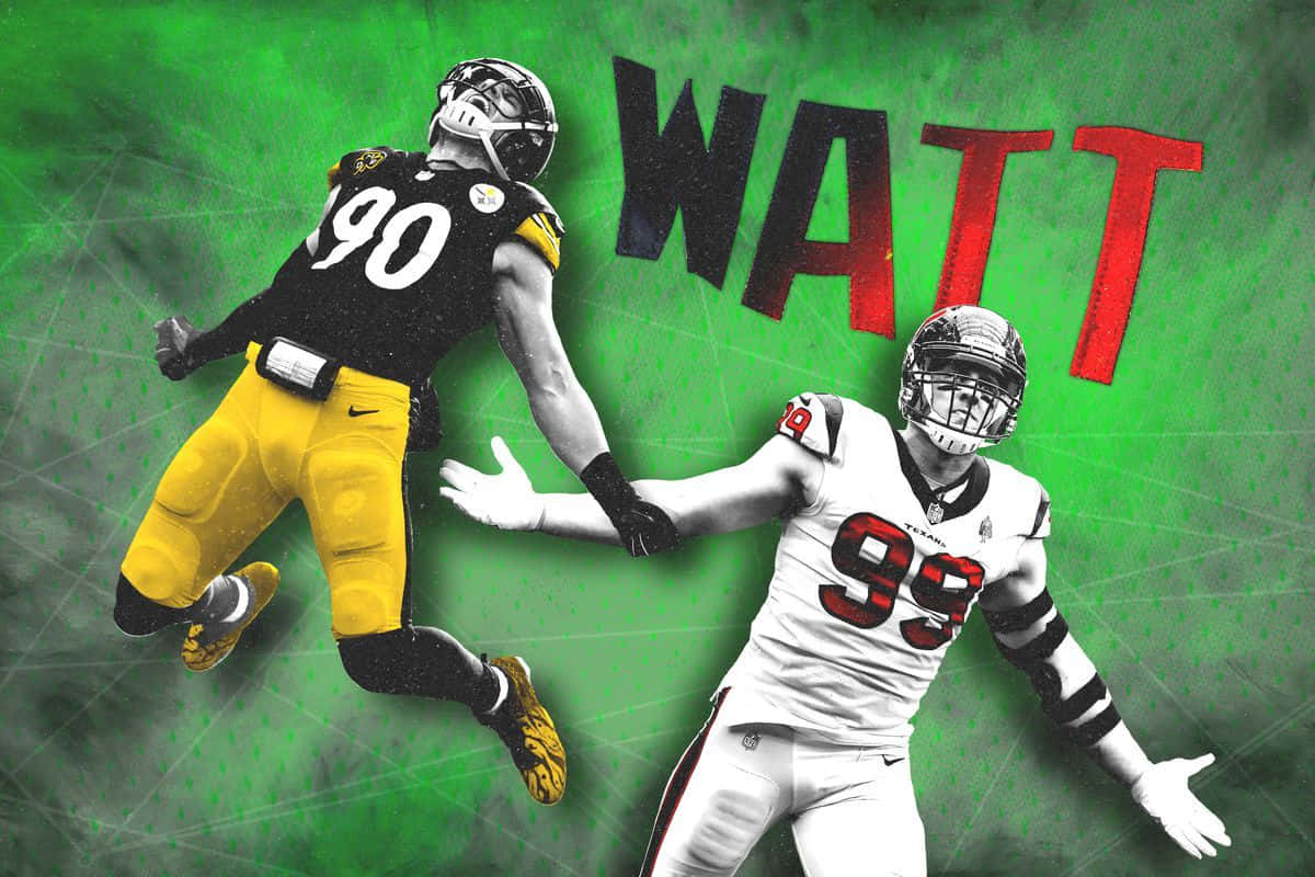 T.j. Watt Two Football Uniforms Background