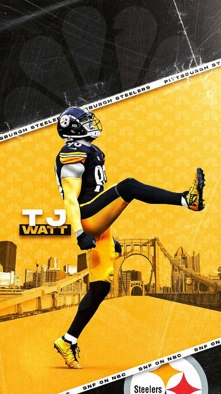 T.j. Watt Yellow Aesthetic Background