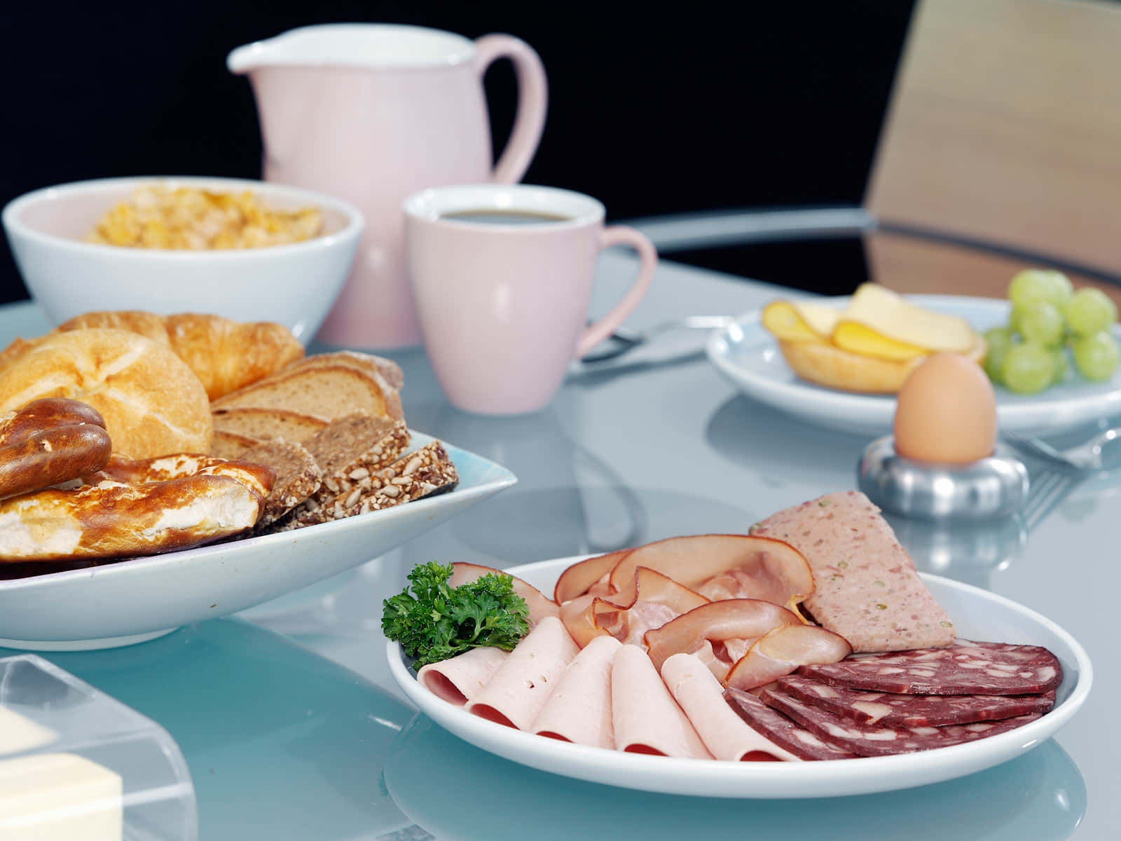 Table Set Up With Foods With Nice Cutting Background