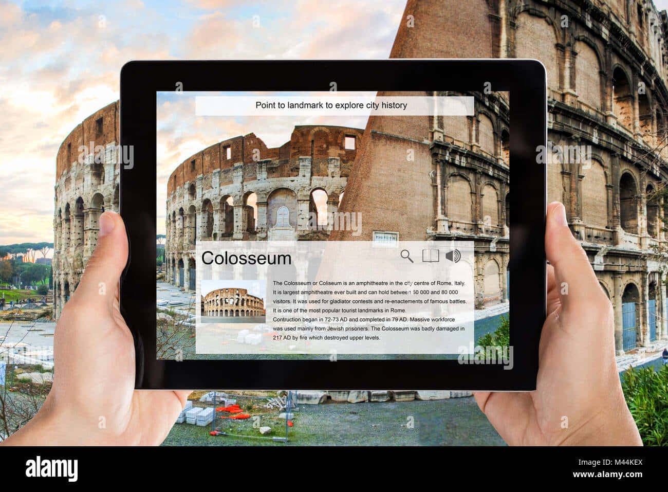 Tablet With Augmented Reality Background