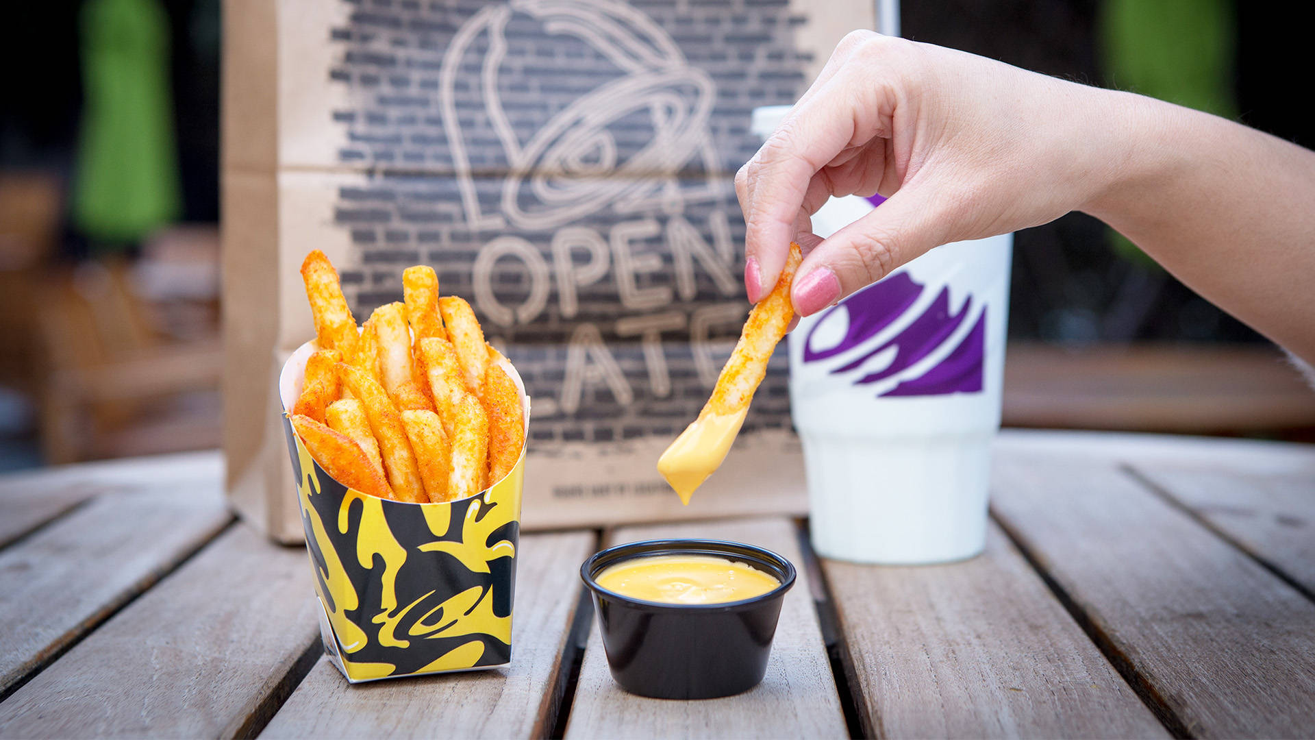Taco Bell Fries And Dip Background