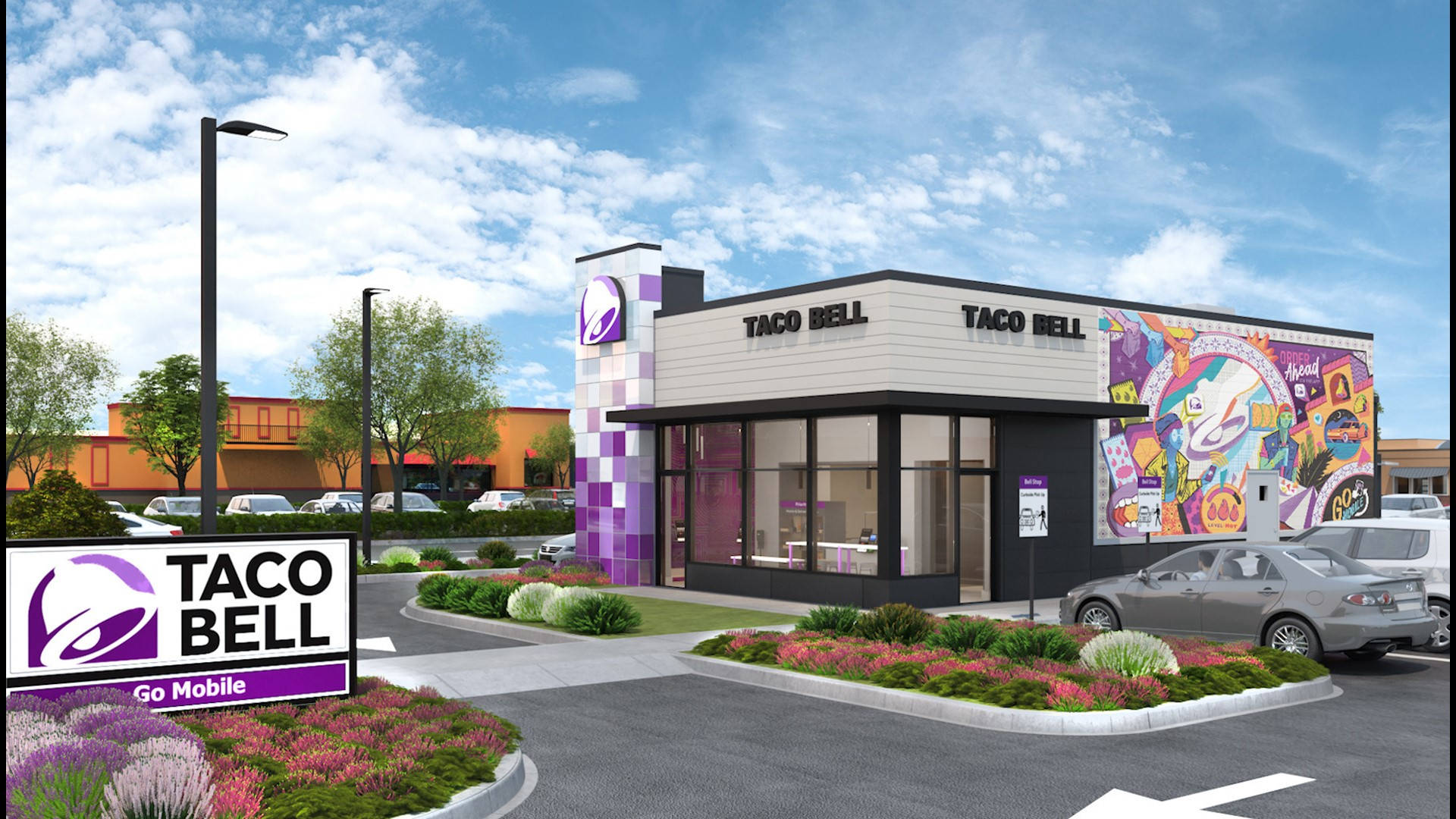 Taco Bell New Exterior Graphic Art Background