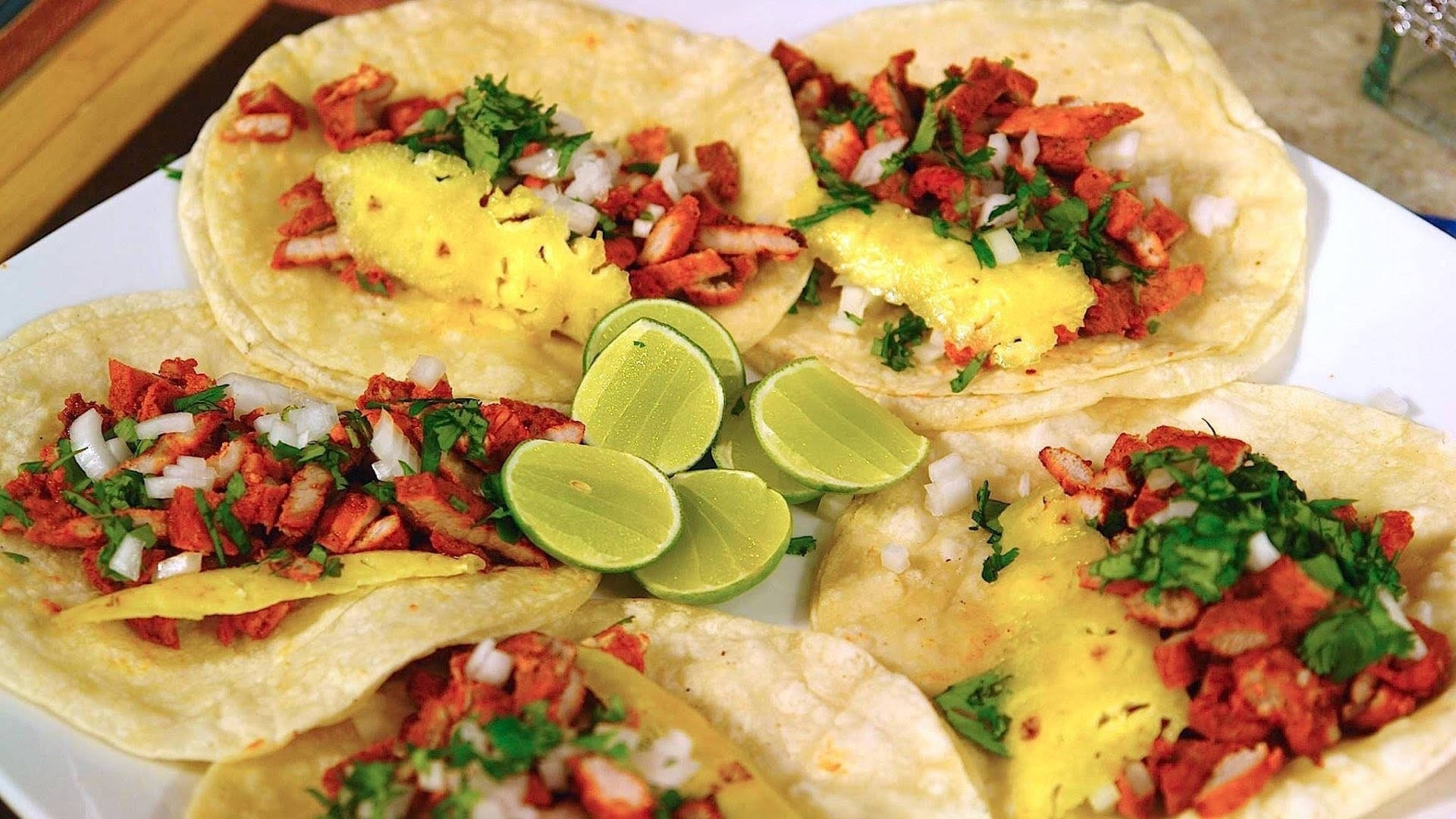 Tacos Al Pastor Colorful Mexican Dish Background