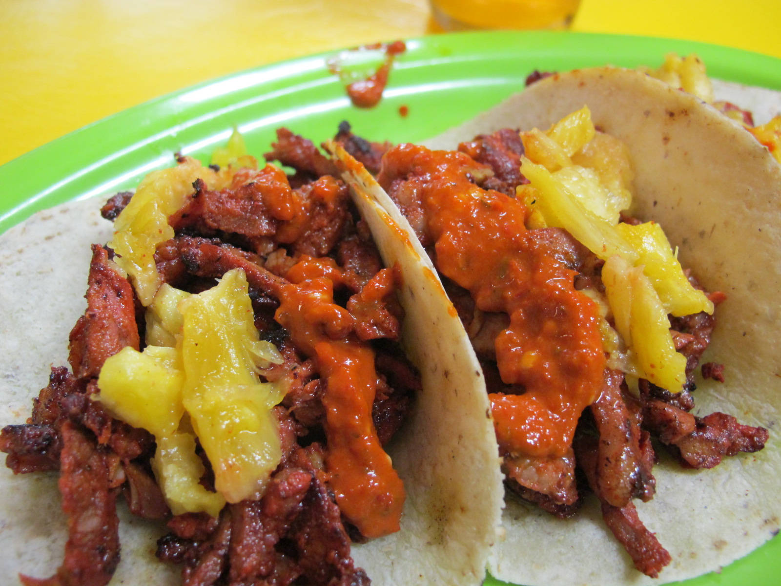 Tacos Al Pastor Pineapples And Salsa Background