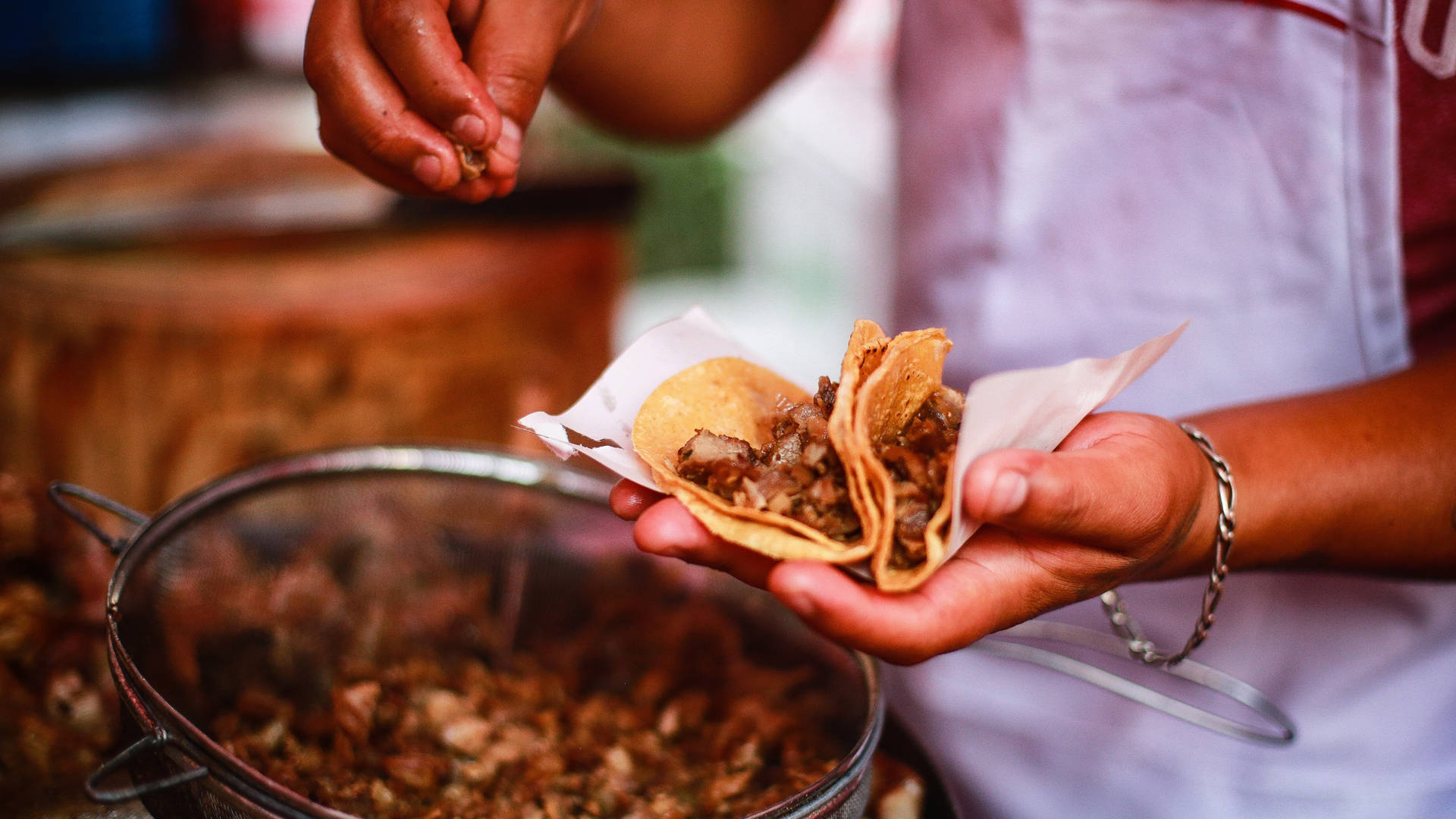 Tacos Al Pastor With Savory Pork Background