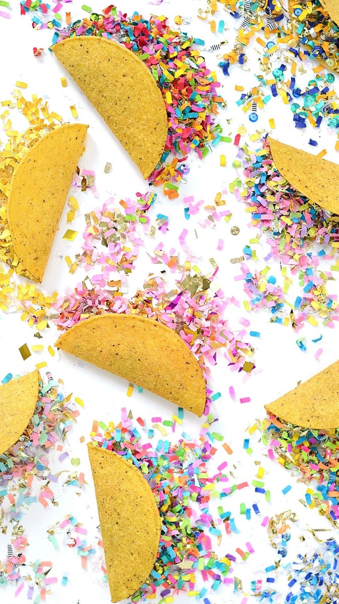 Tacos With Confetti Background