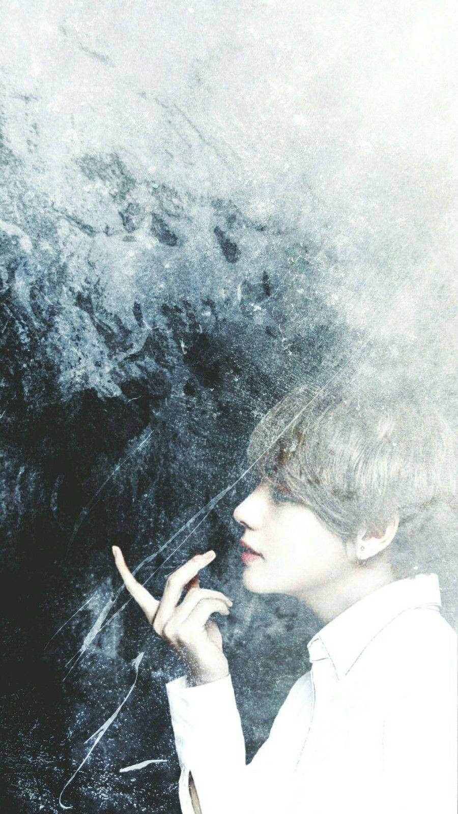 Taehyung Cute Grungy Portrait Background