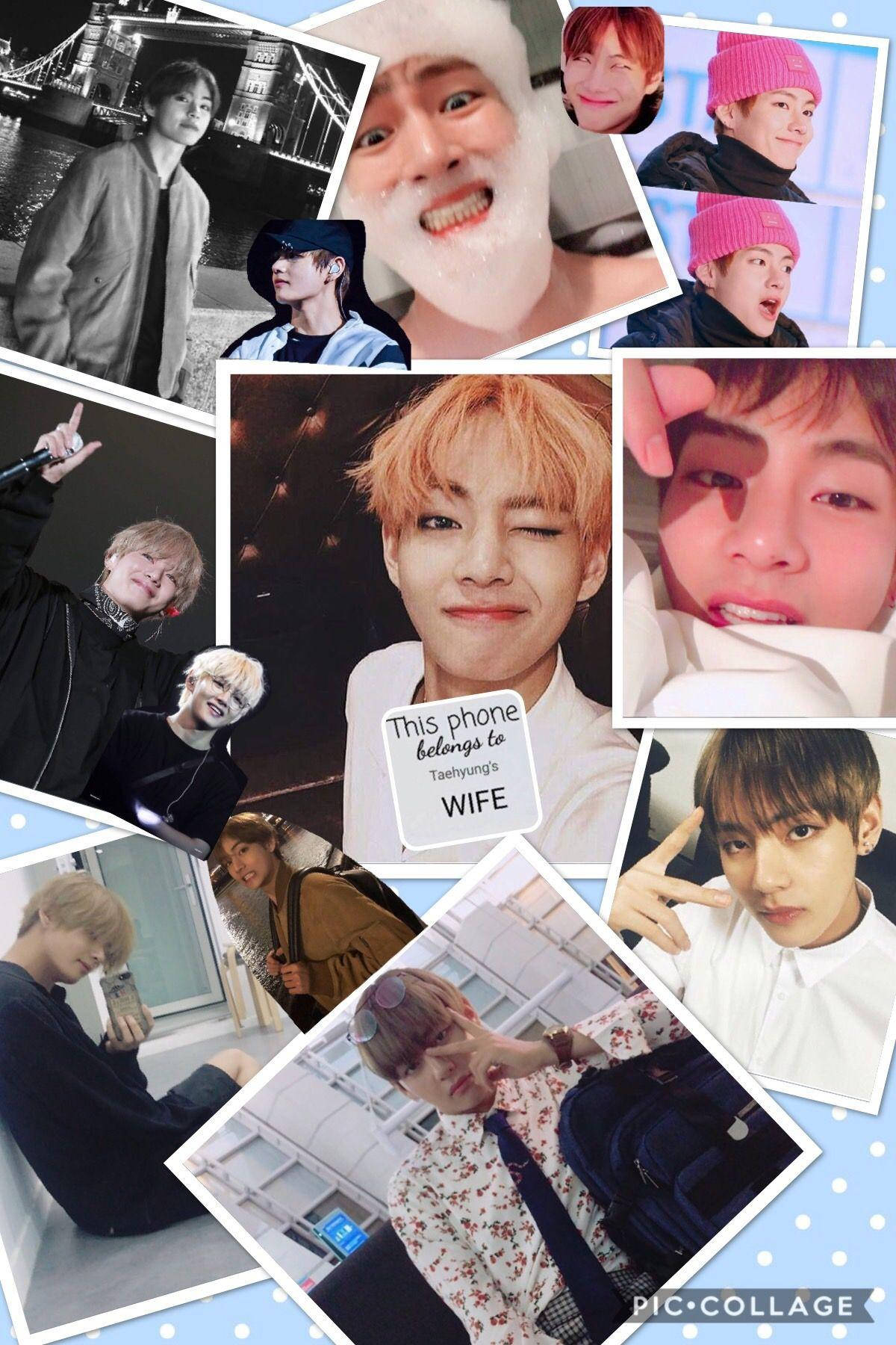 Taehyung Cute Picture Collage Background