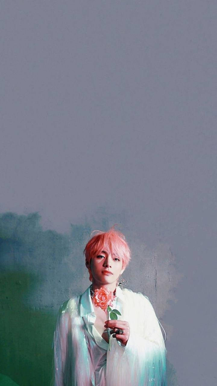 Taehyung Cute With Pink Hair