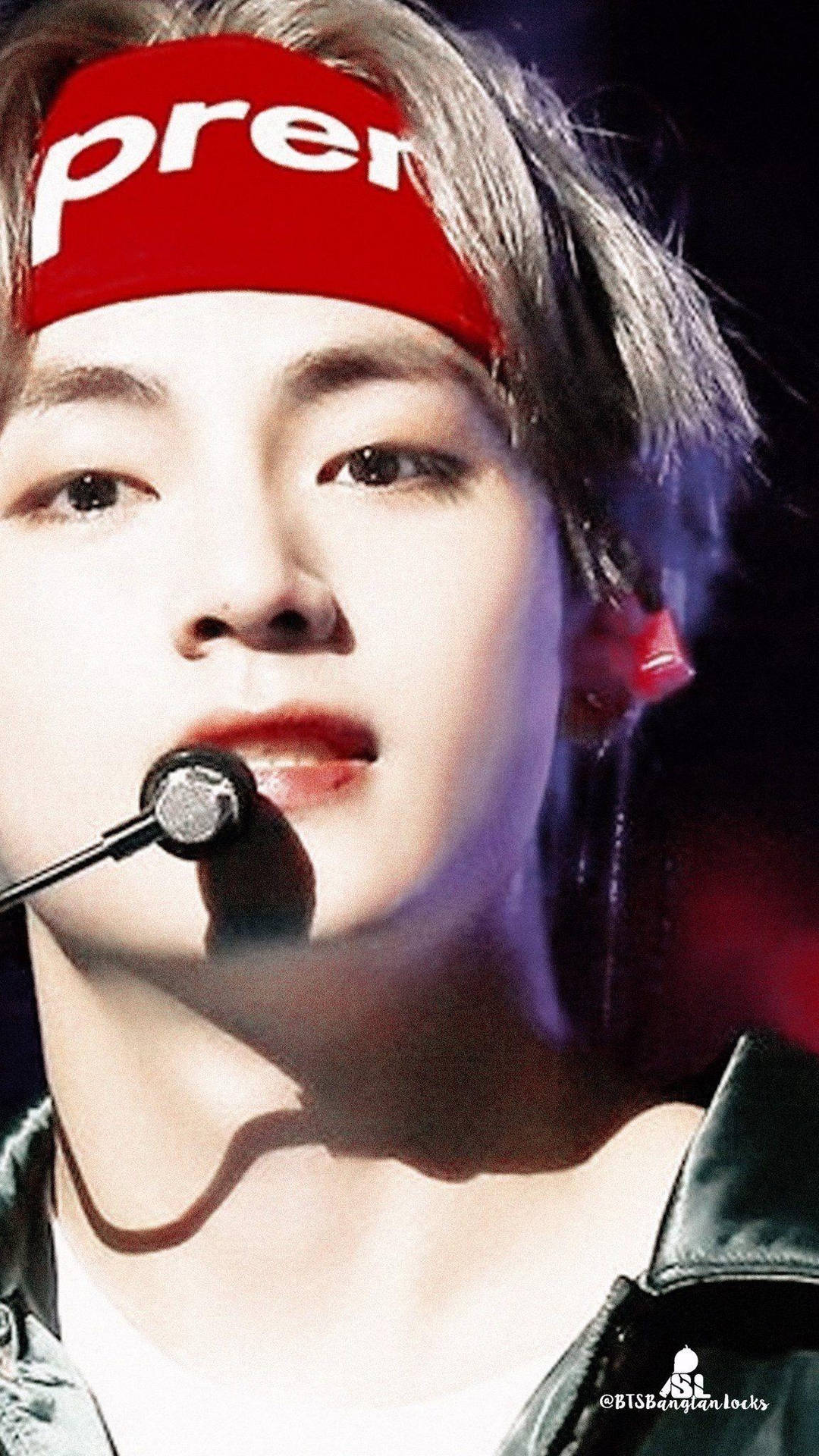 Taehyung Cute With Red Bandana Background