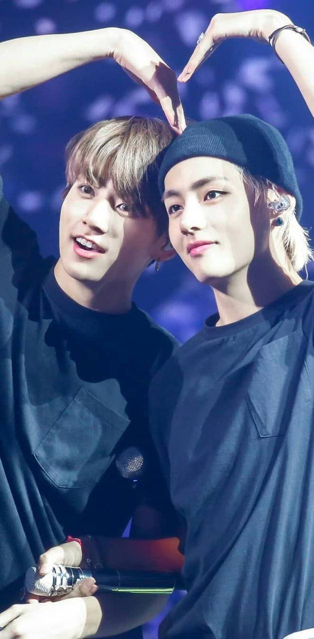 Taekook Bts Heart Pose Background