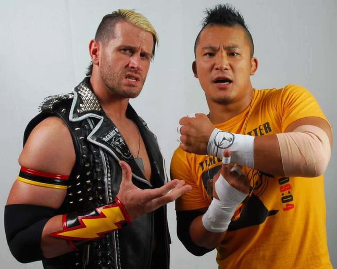 Tag Team Alex Shelley And Yujiro Kushida On Wwe Nxt Background