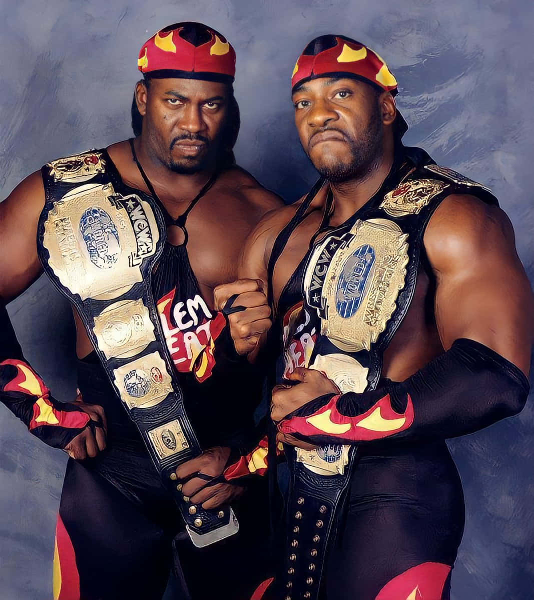 Tag Team Championswith Belts Background