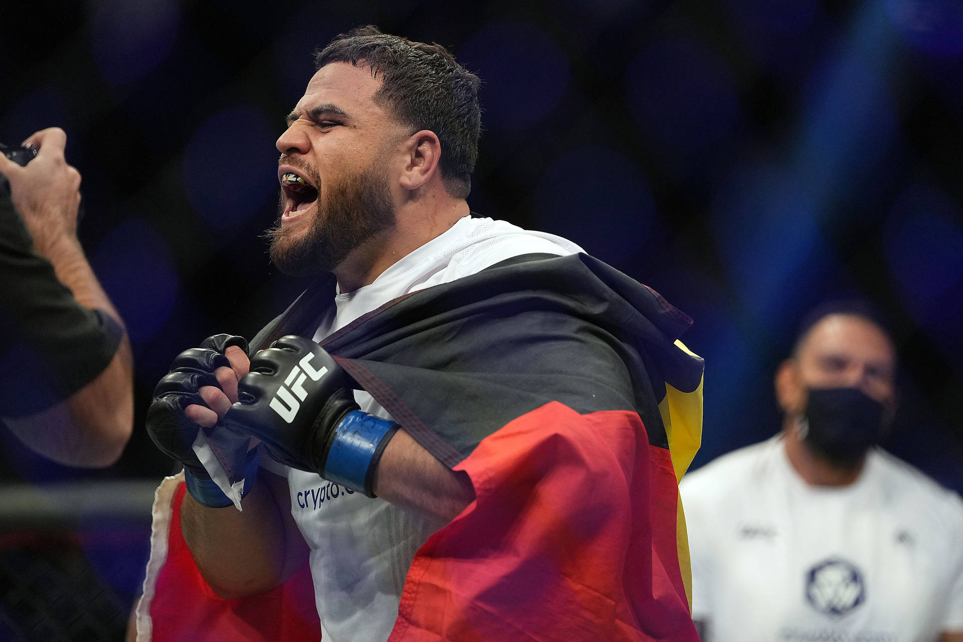 Tai Tuivasa Celebrating With Flag