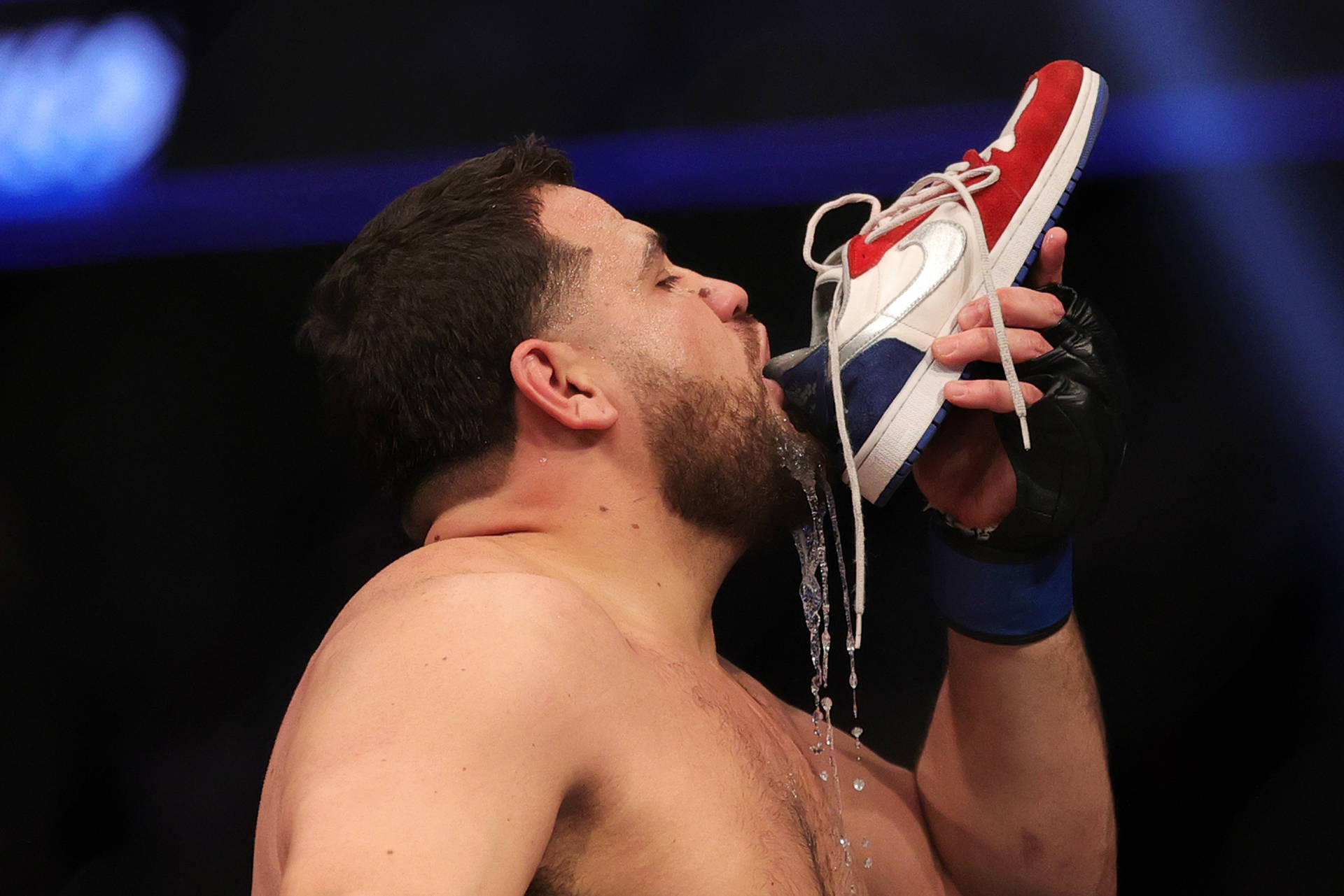 Tai Tuivasa Drinks Beer From Shoe Background