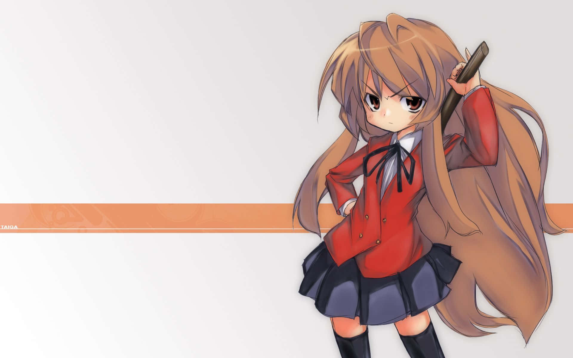 Taiga Aisaka With Wooden Sword Background