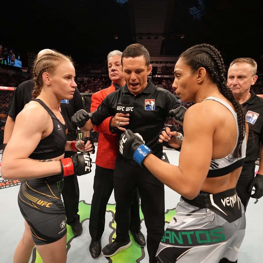 Taila Santos And Valentina Shevchenko Before Fight