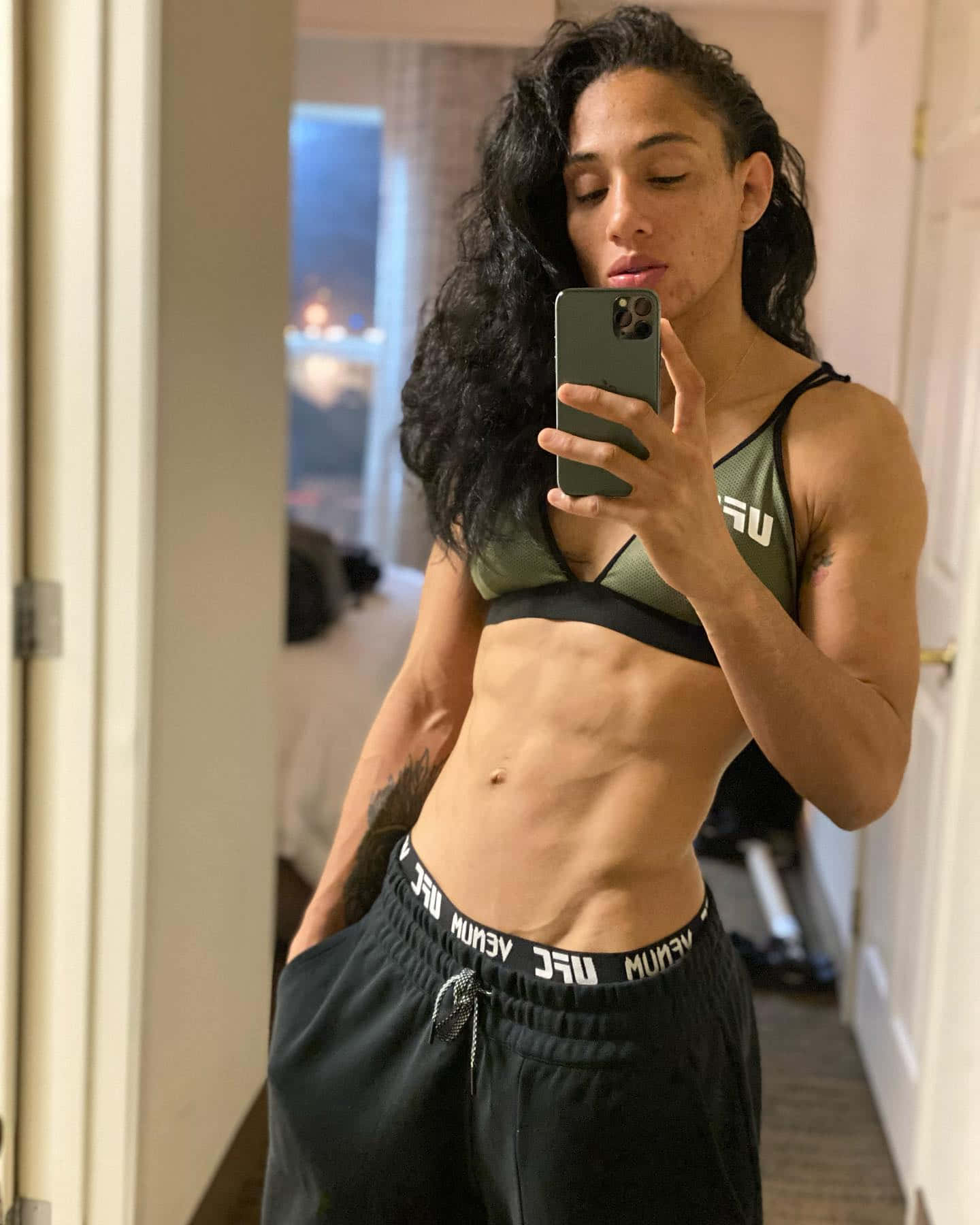 Taila Santos Mirror Selfie With Hair Down