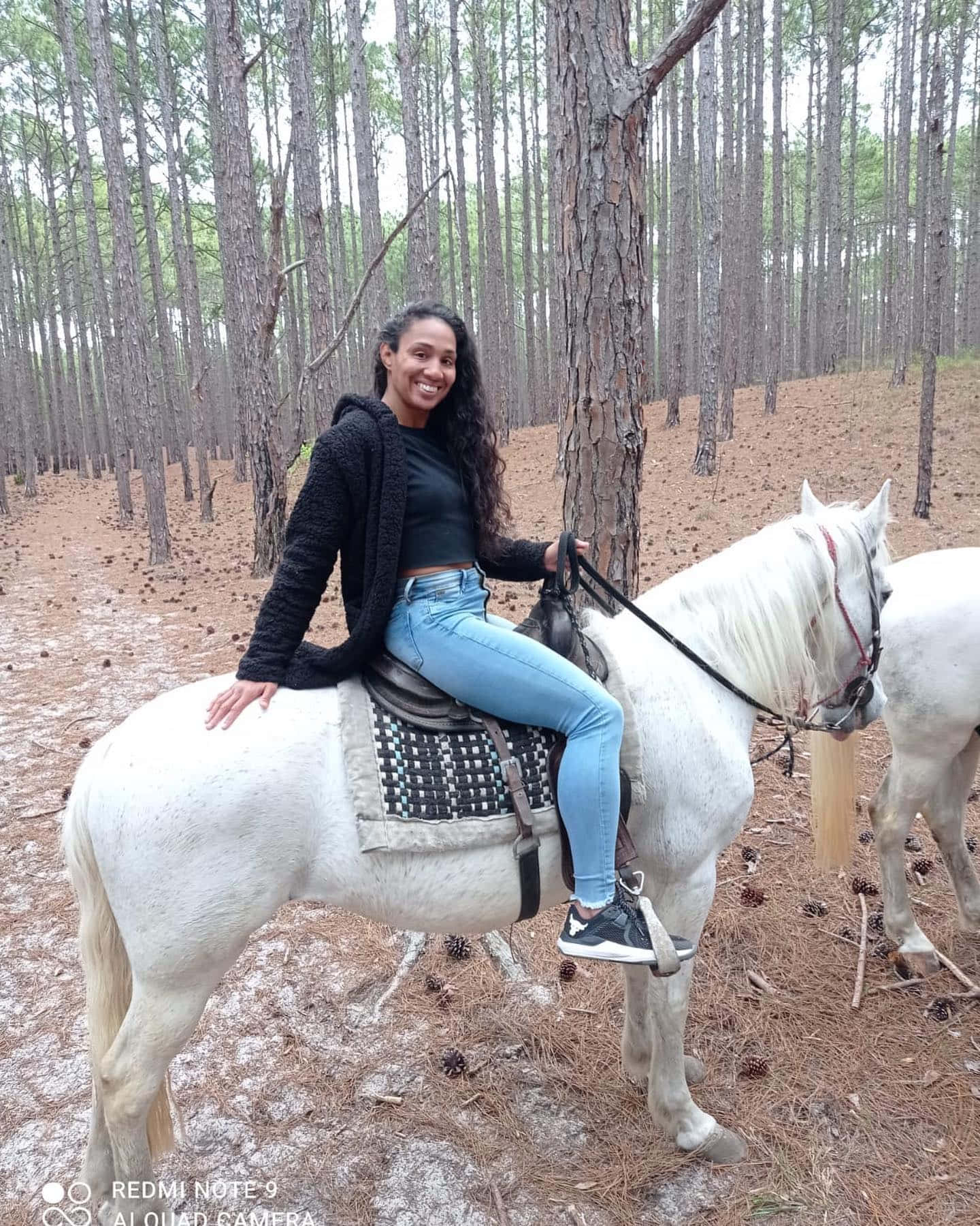 Taila Santos On White Horse