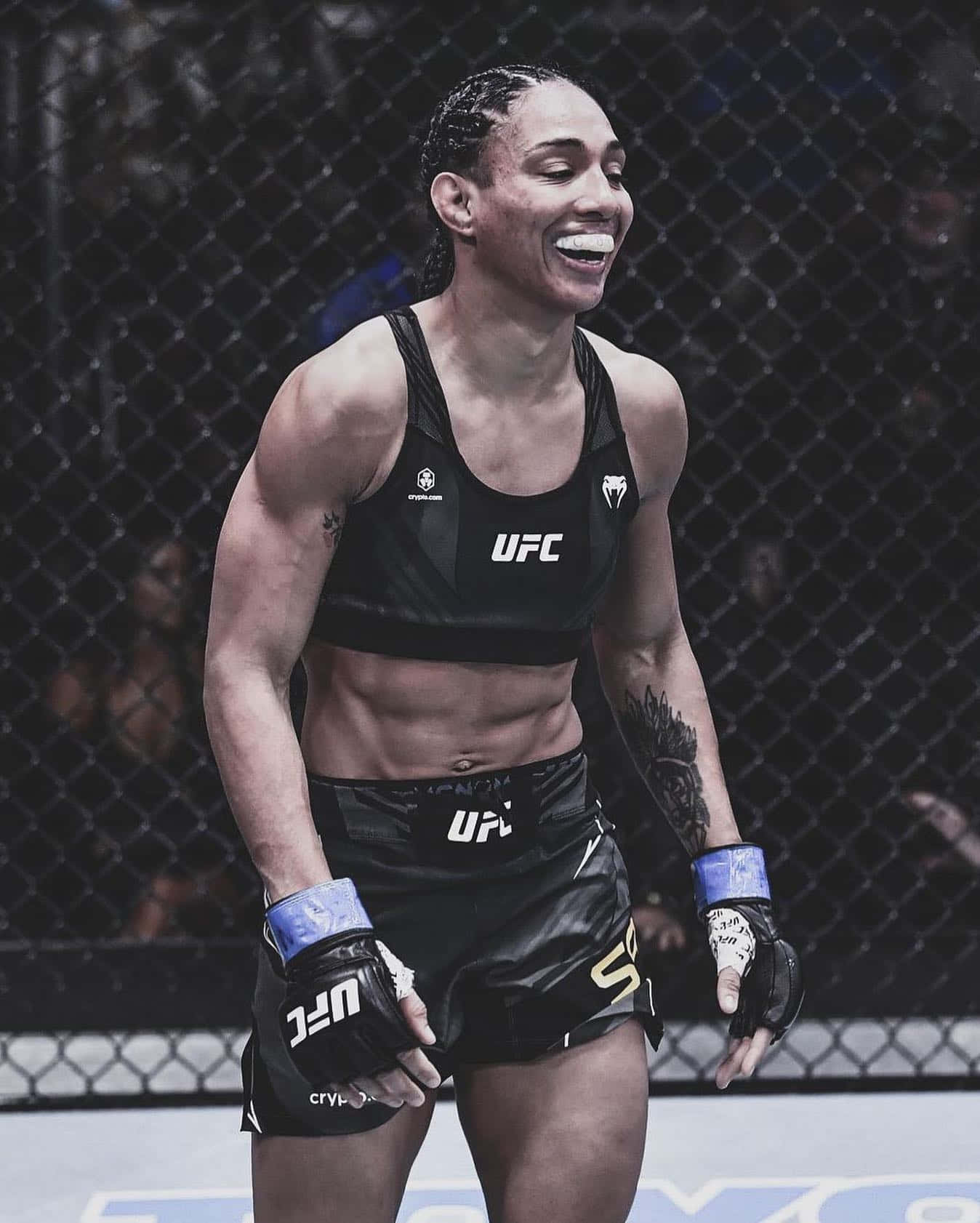 Taila Santos Smiling Inside Octagon